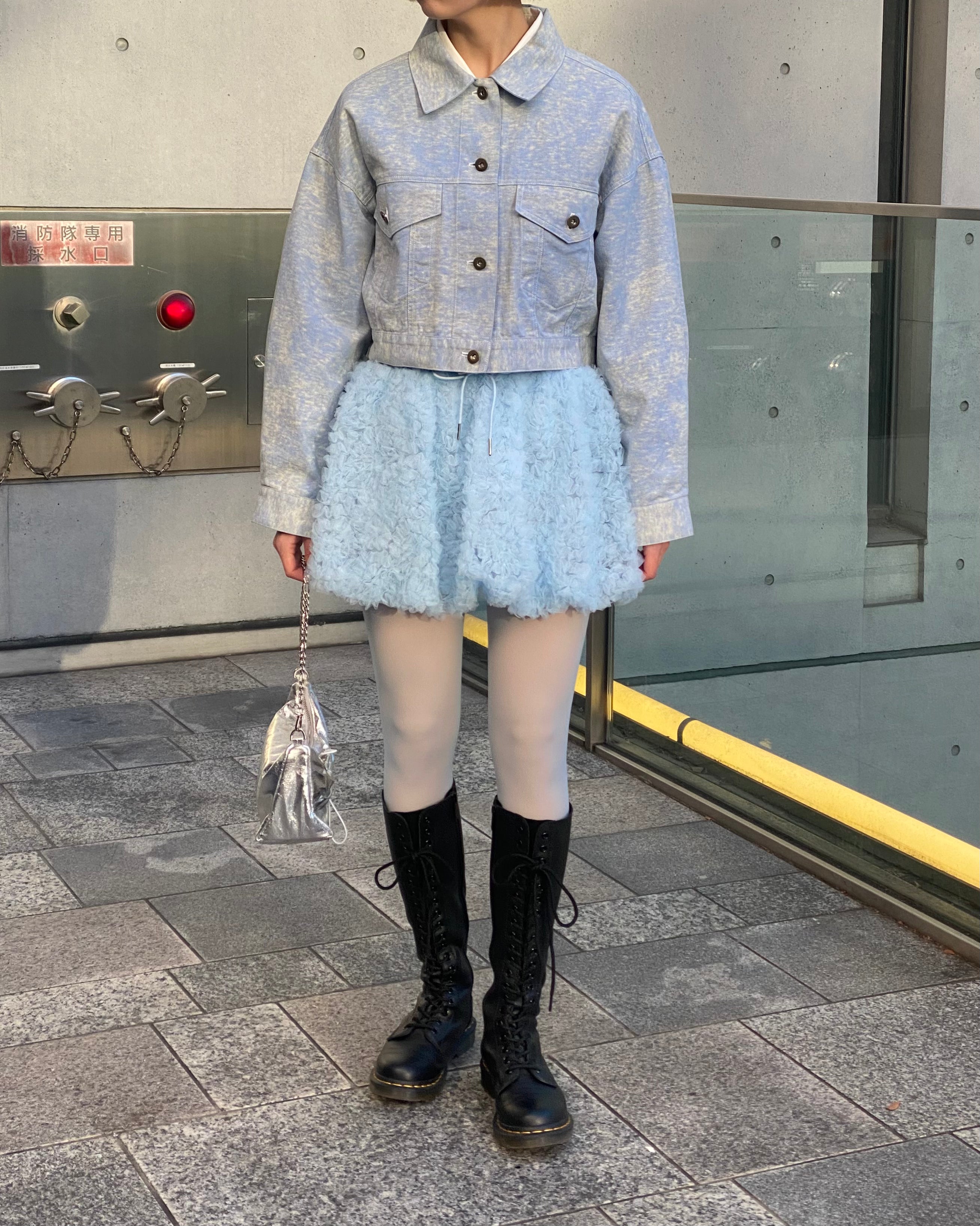 Sky color short jacket