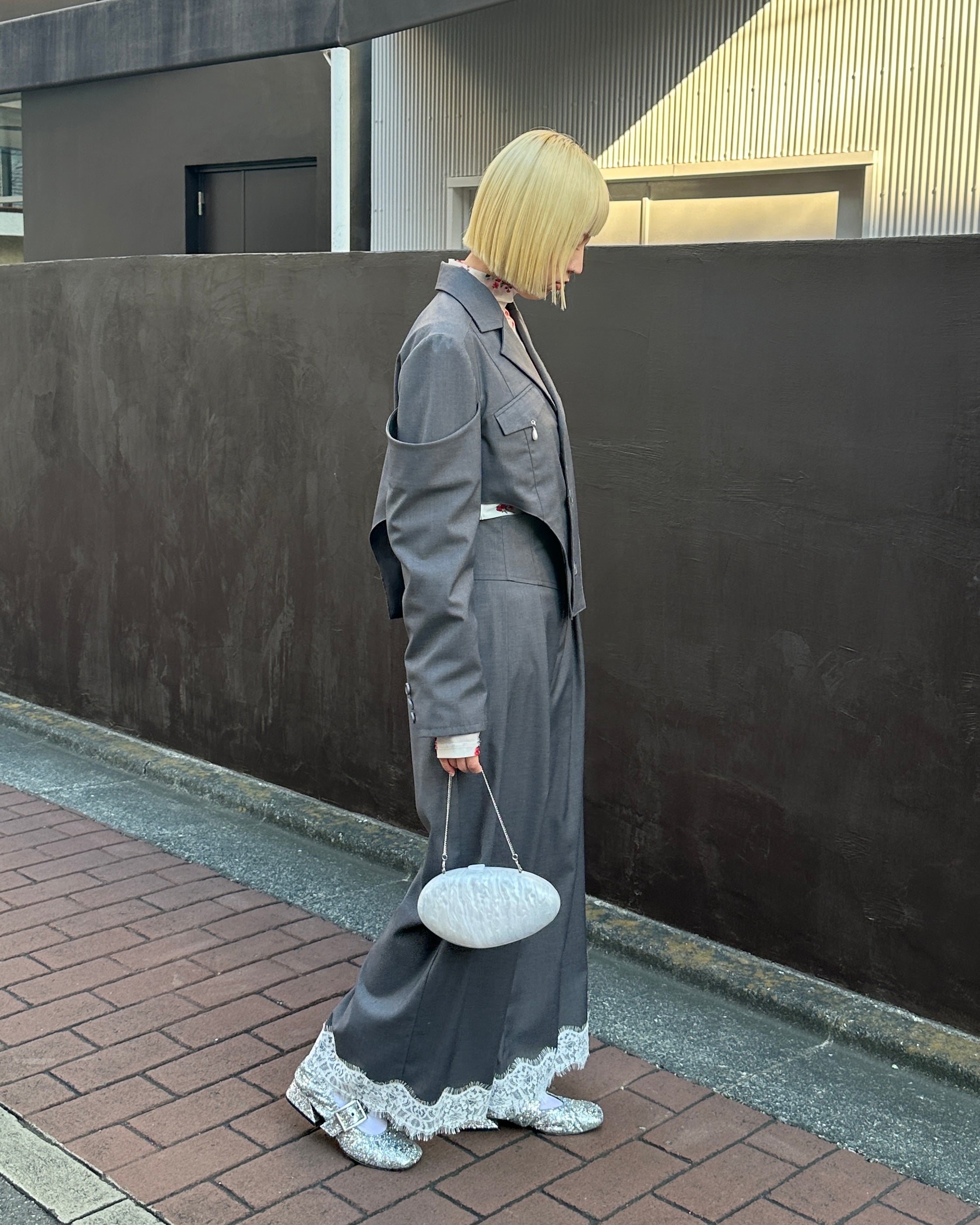 Corset wide pants (gray)