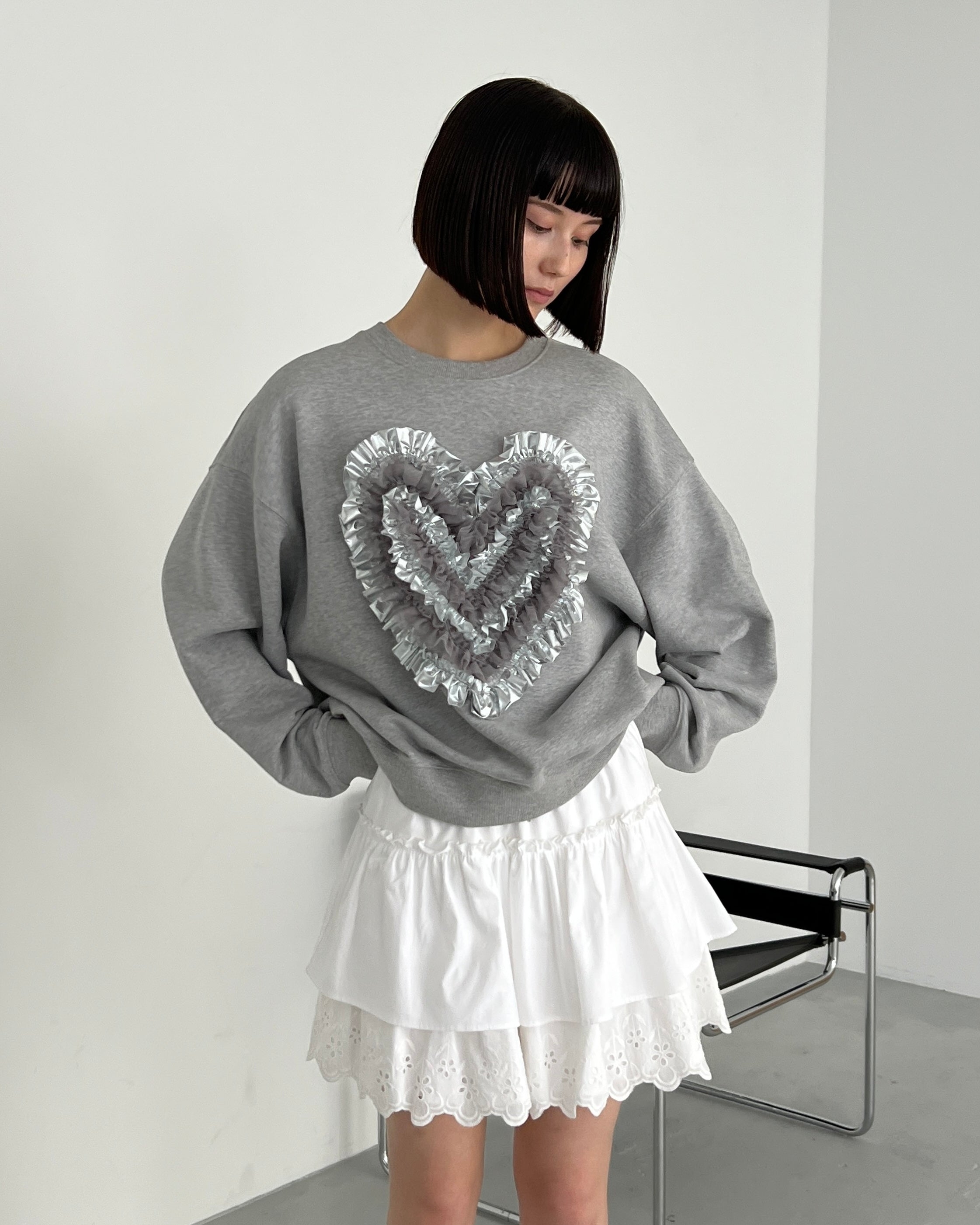 Cotton lace mini skirt