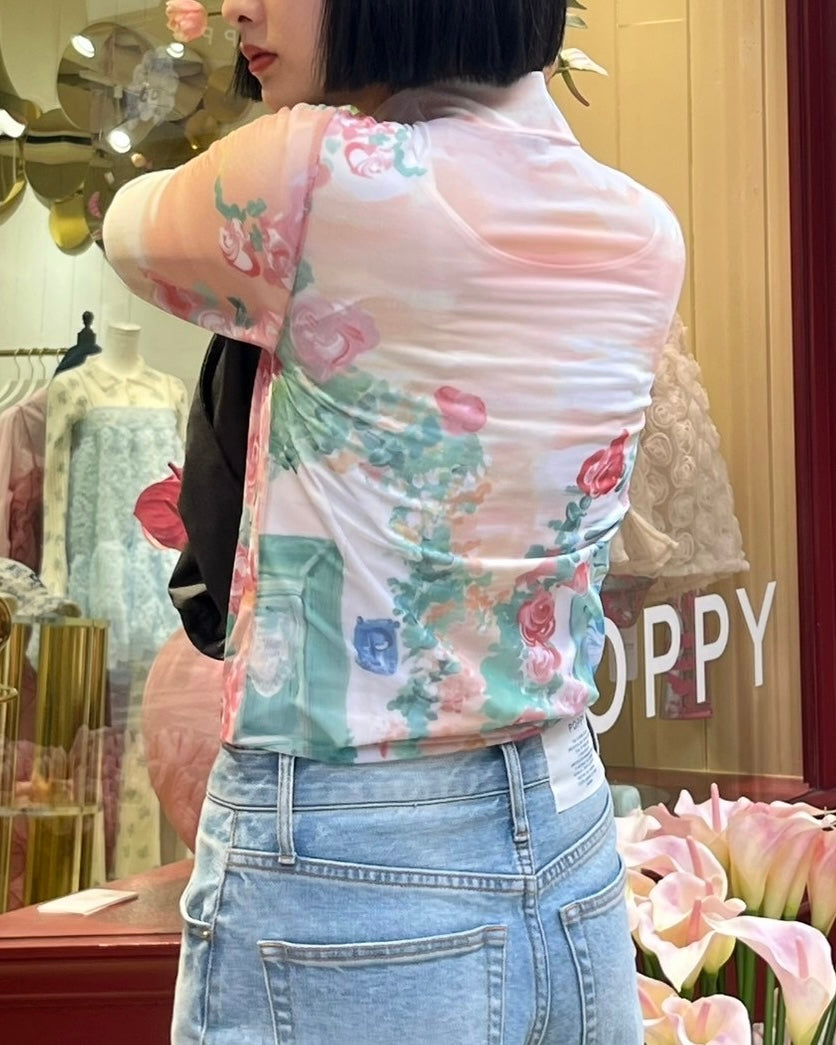 Window flower see-through tops