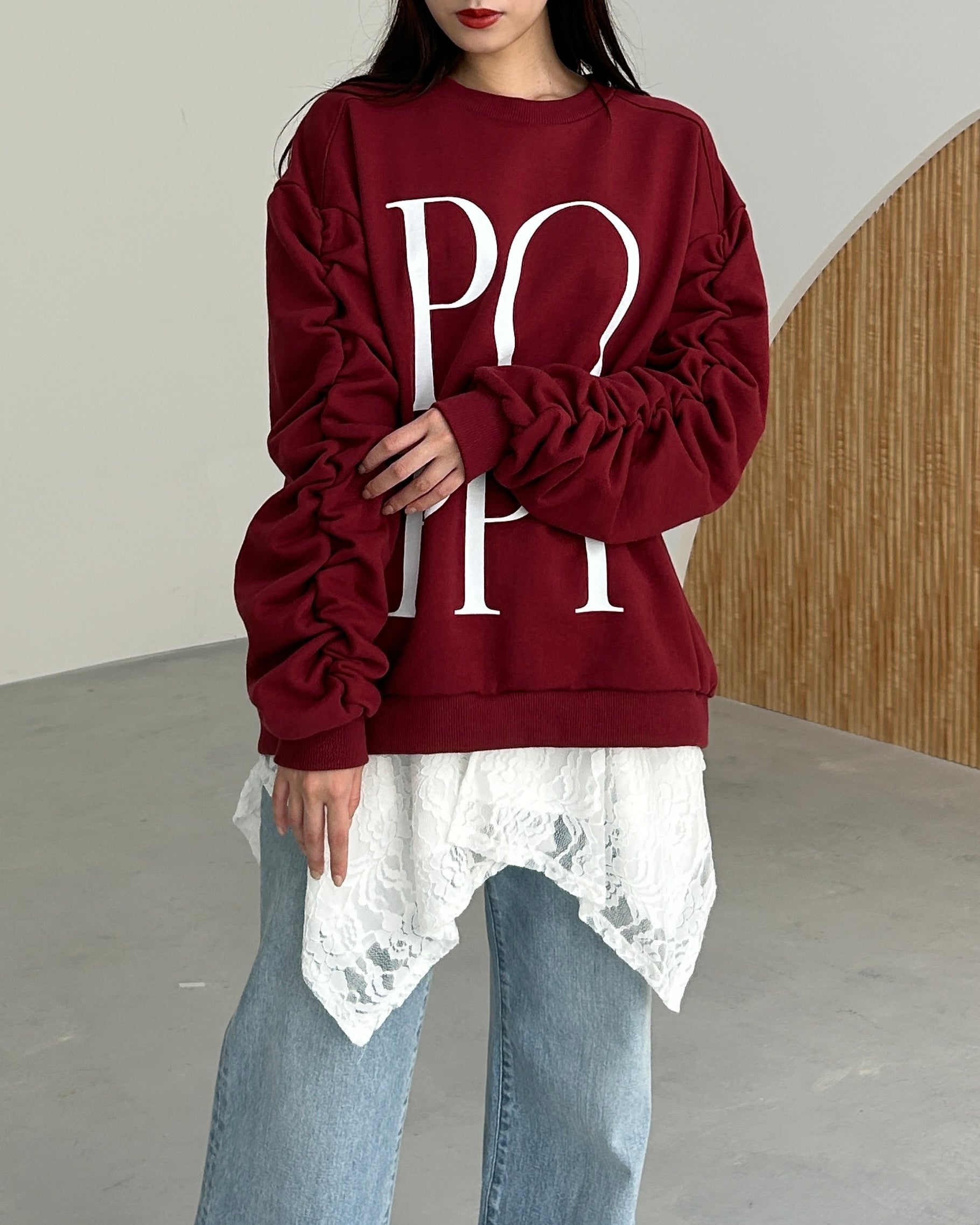 Lace draped wrap skirt