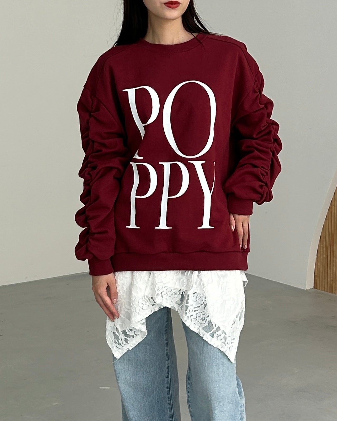 Lace draped wrap skirt