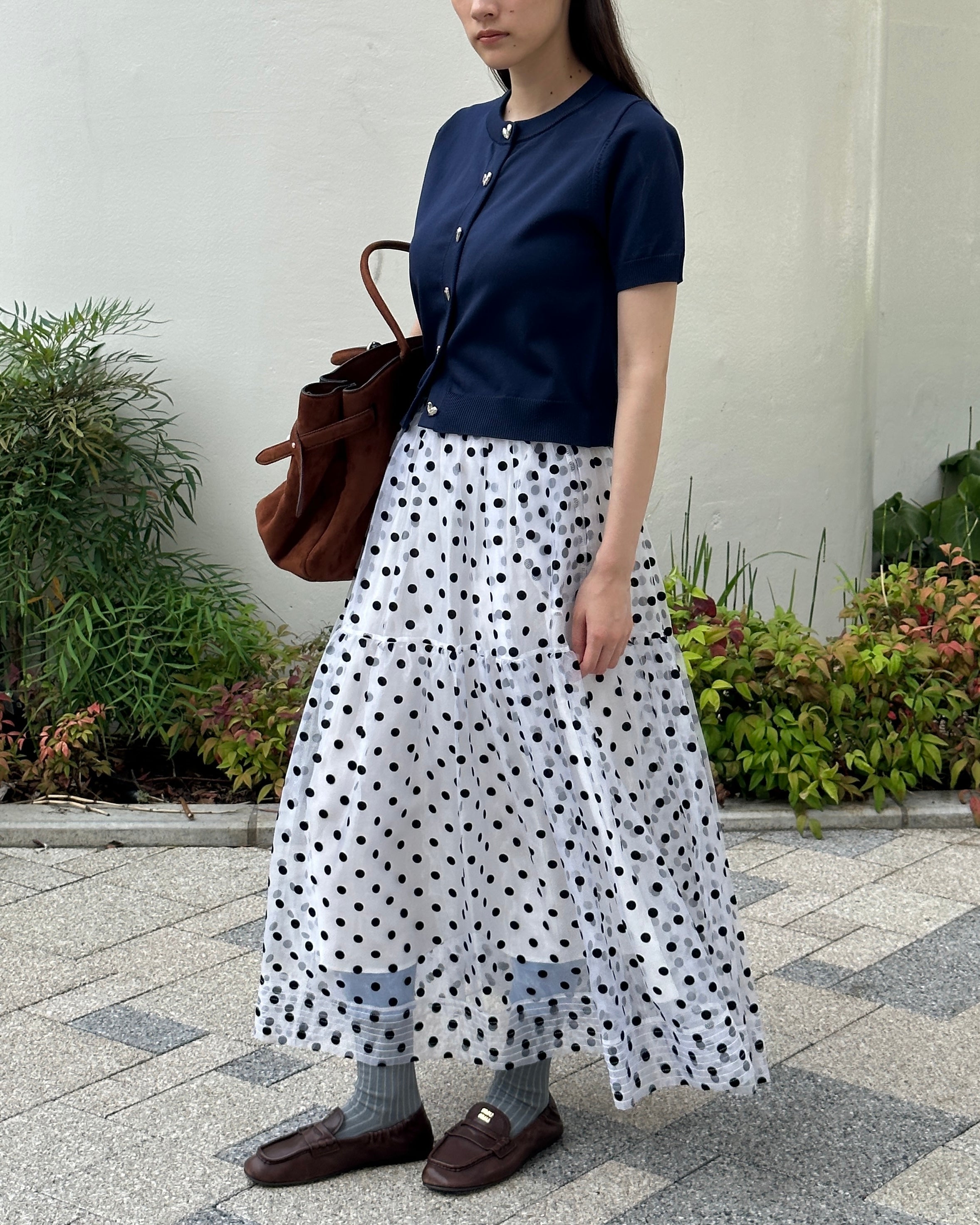 Tiered dot skirt