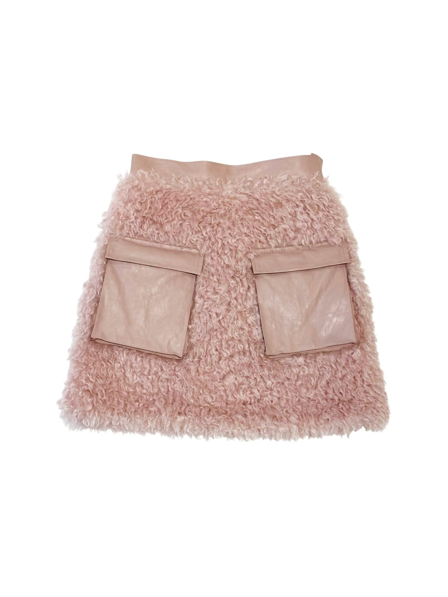 big pocket fur mini skirt
