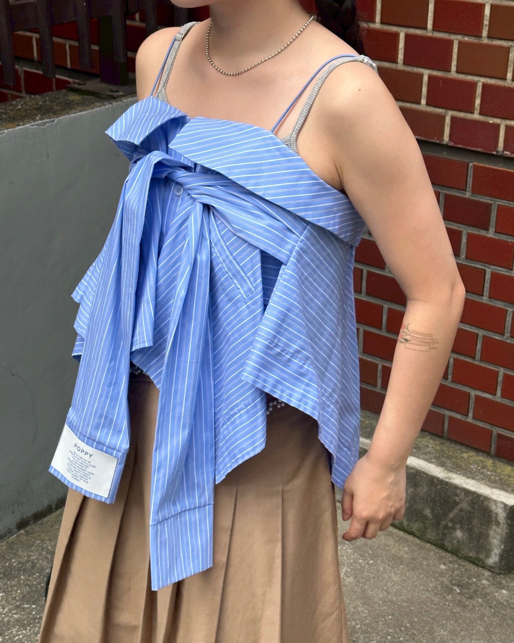 Handkerchief hem 2way bustier/skirt