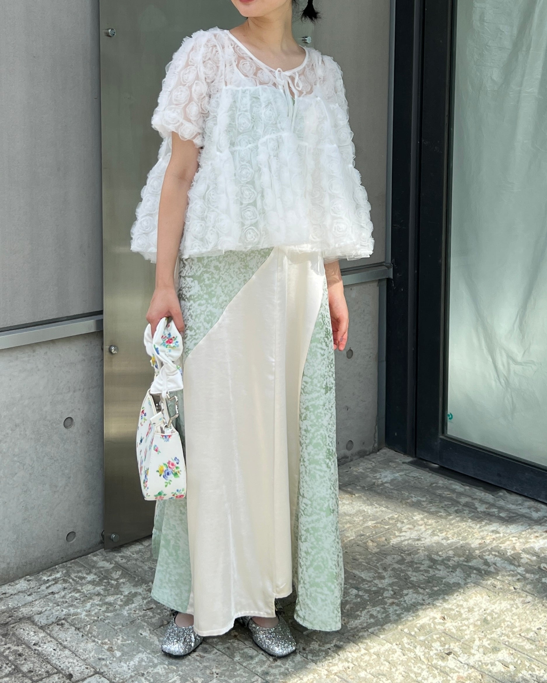 Flower tulle tiered bolero