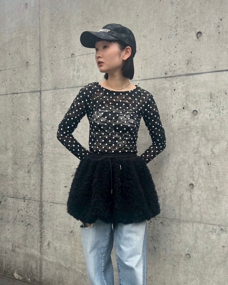 Flower jacquard cap (black)