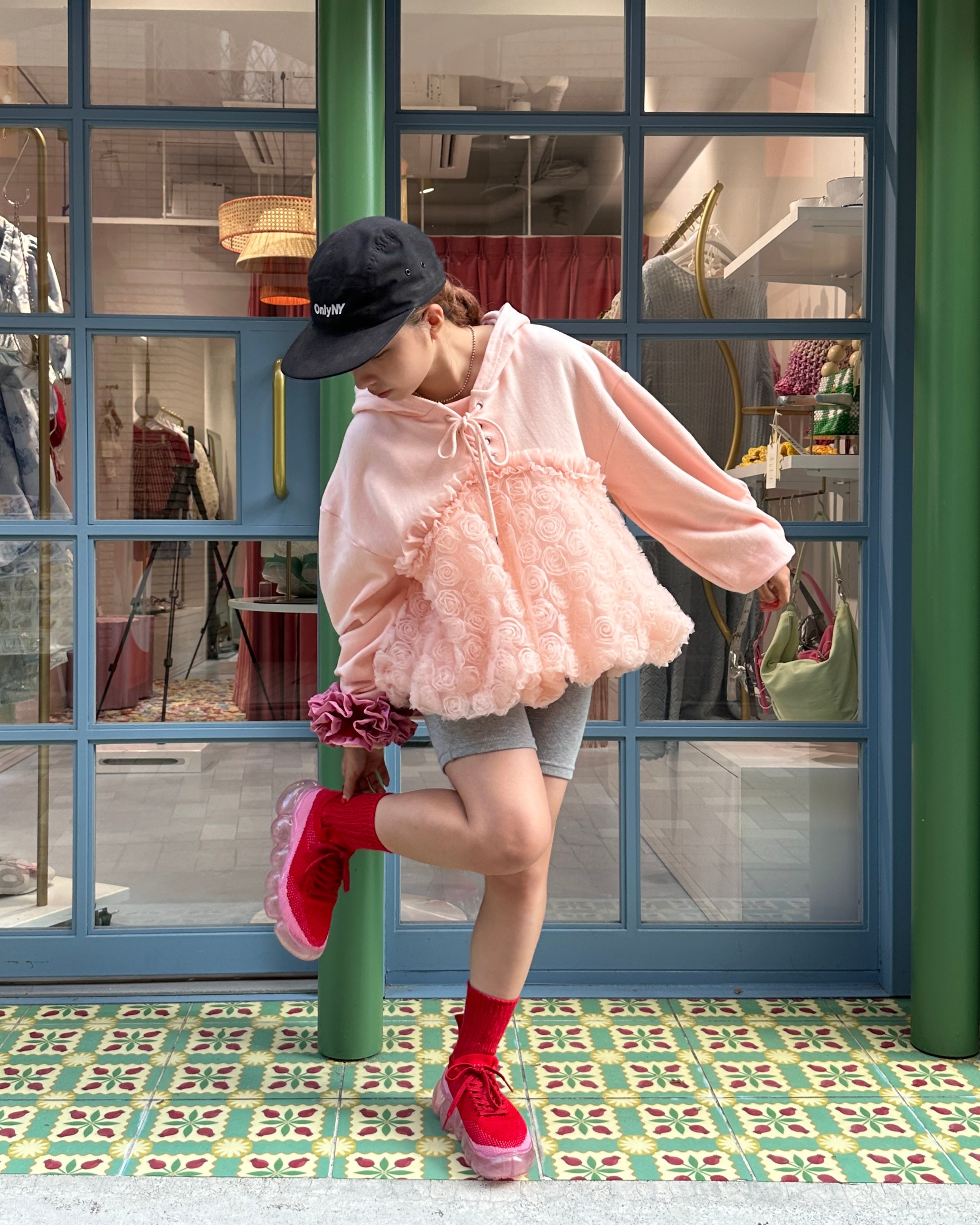 tulle docking hoodie(pink)