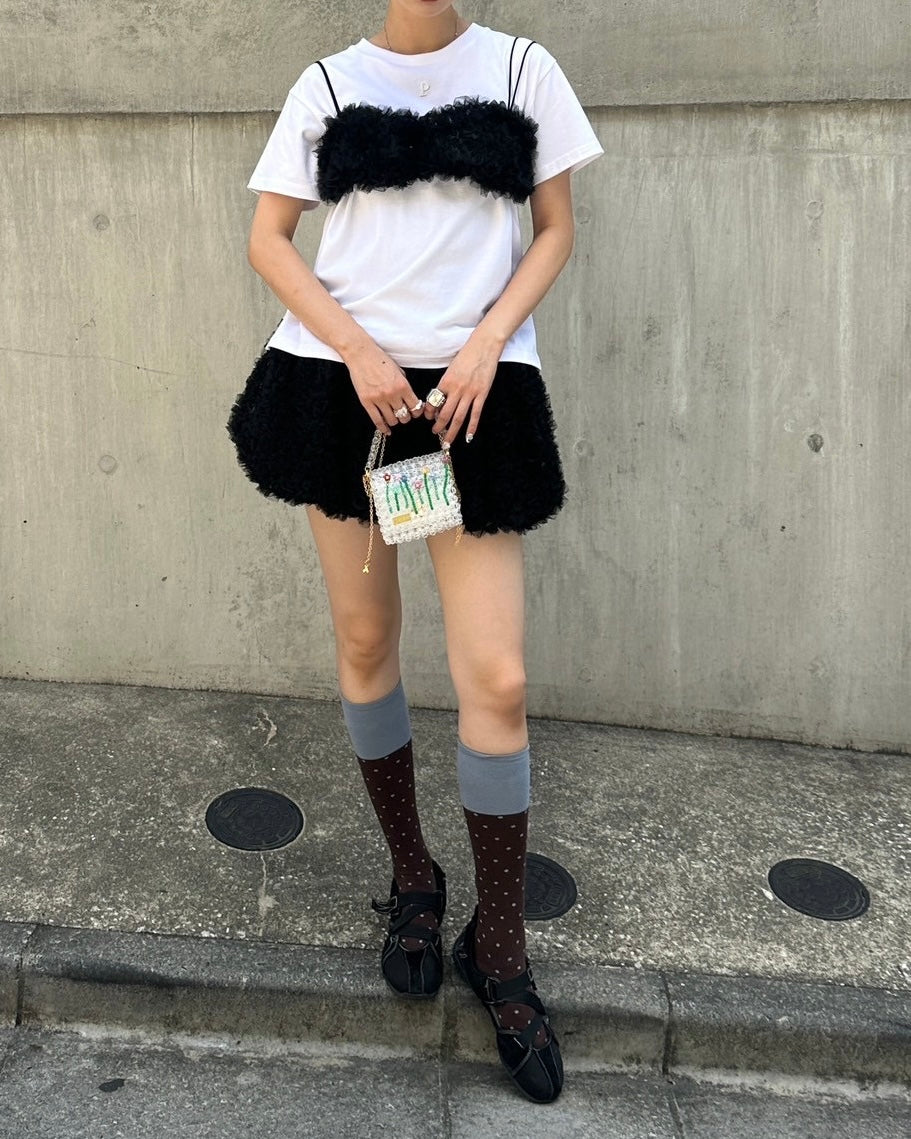 Tulle balloon bustier (black)