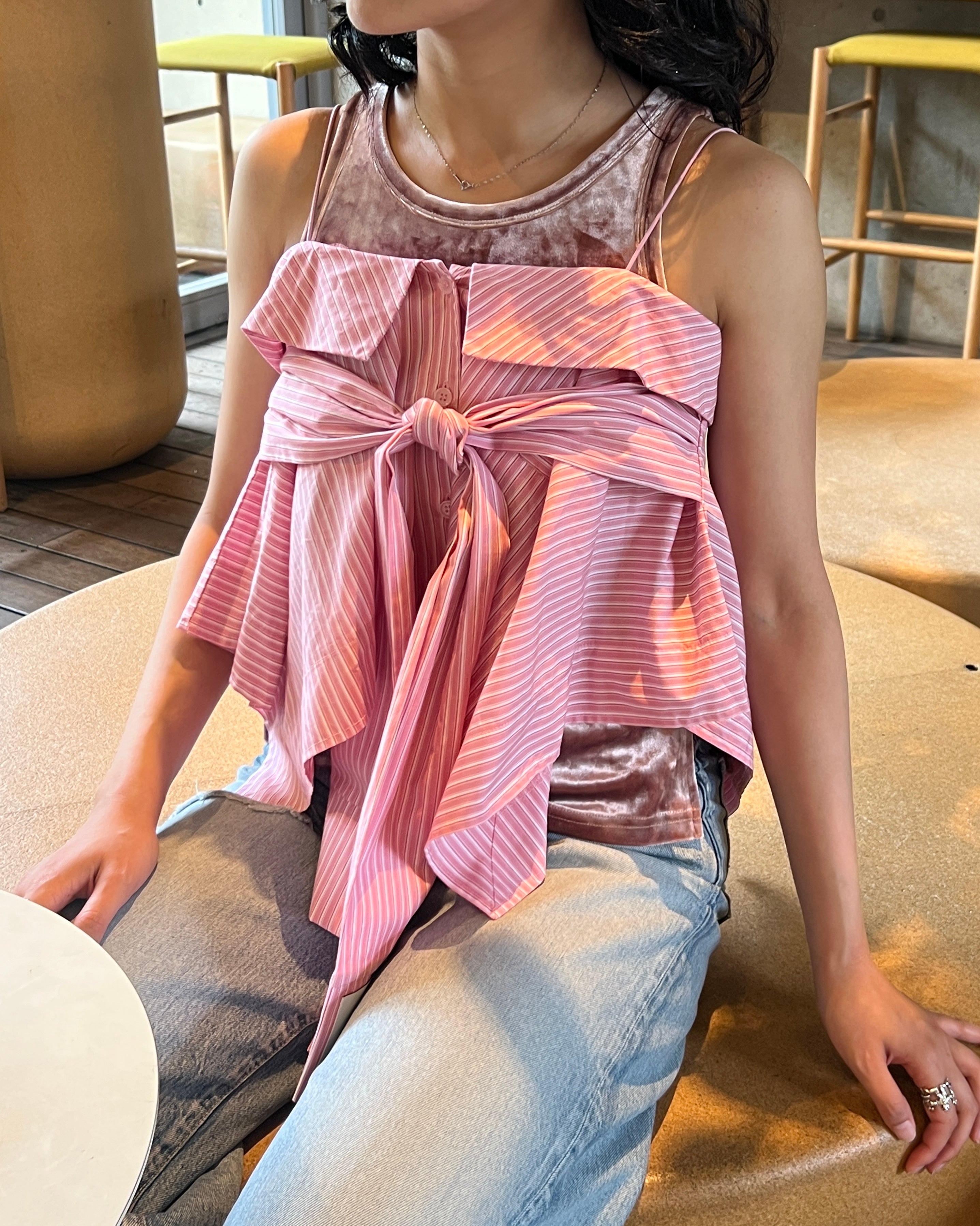 Handkerchief hem 2way bustier/skirt