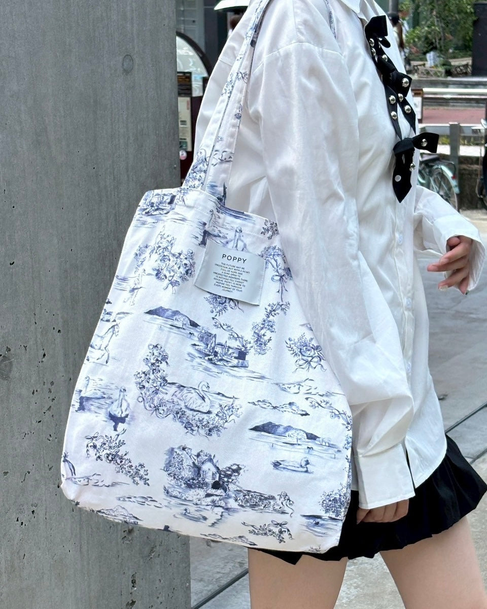 Toile de Jouy tote bag