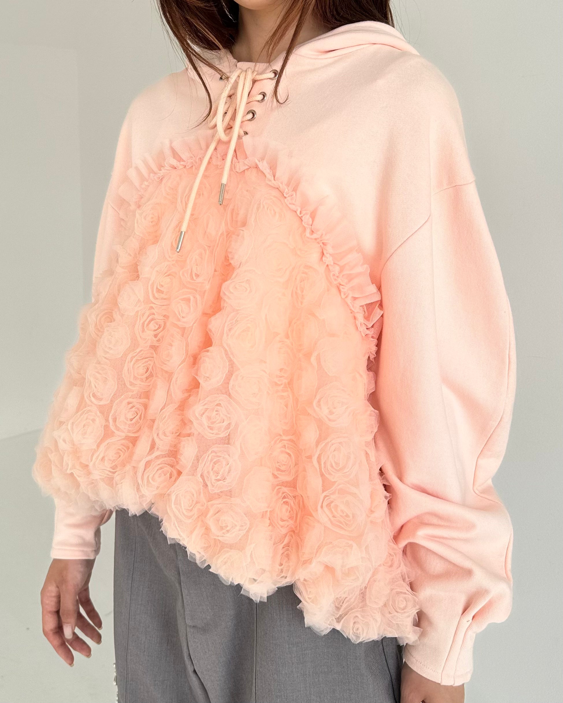 tulle docking hoodie(pink)
