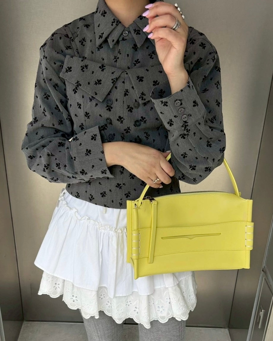 Double color flocky shirt