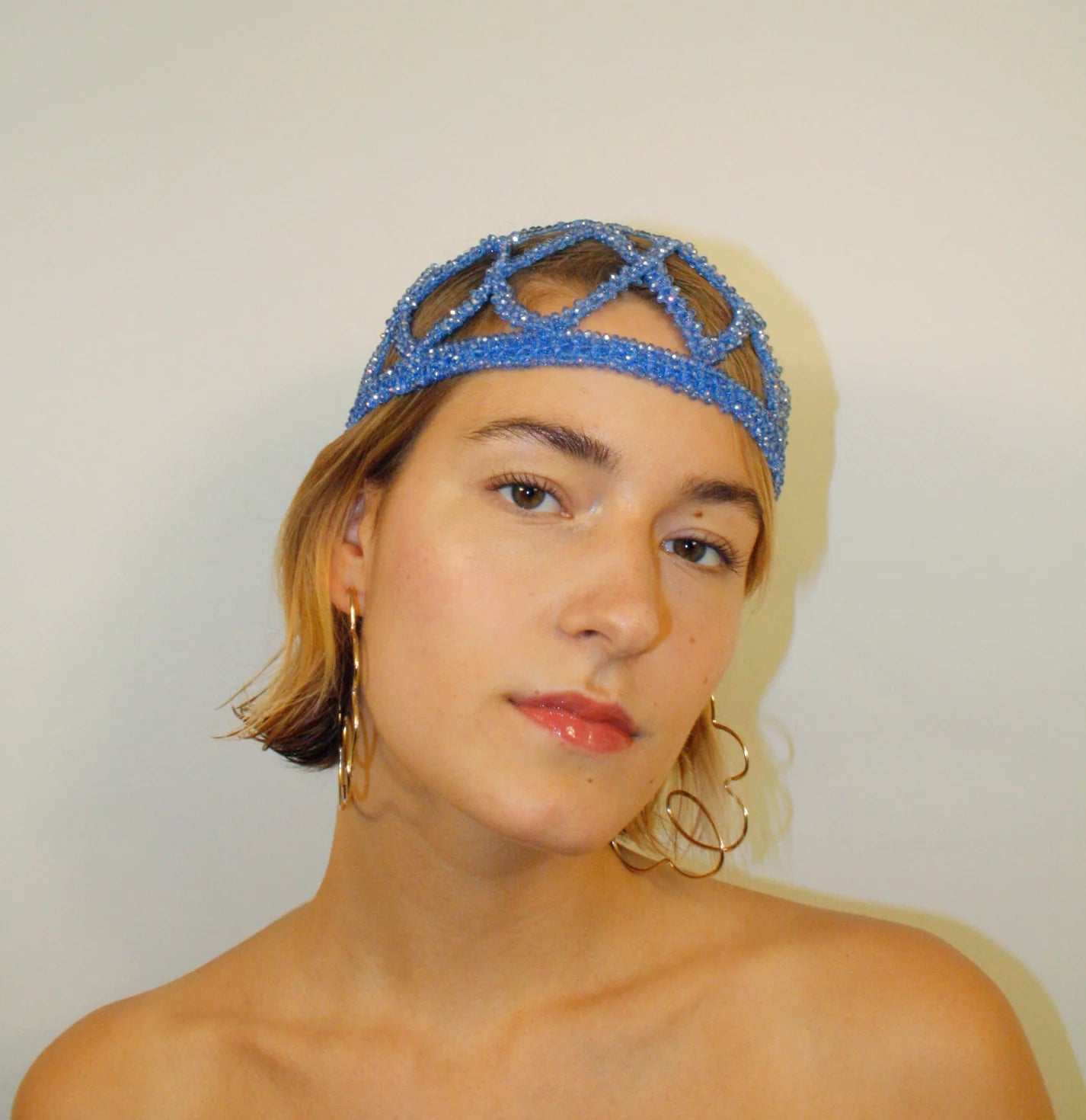 <b>Kroon 02</b><br> Beaded Bathing Cap(sky blue)