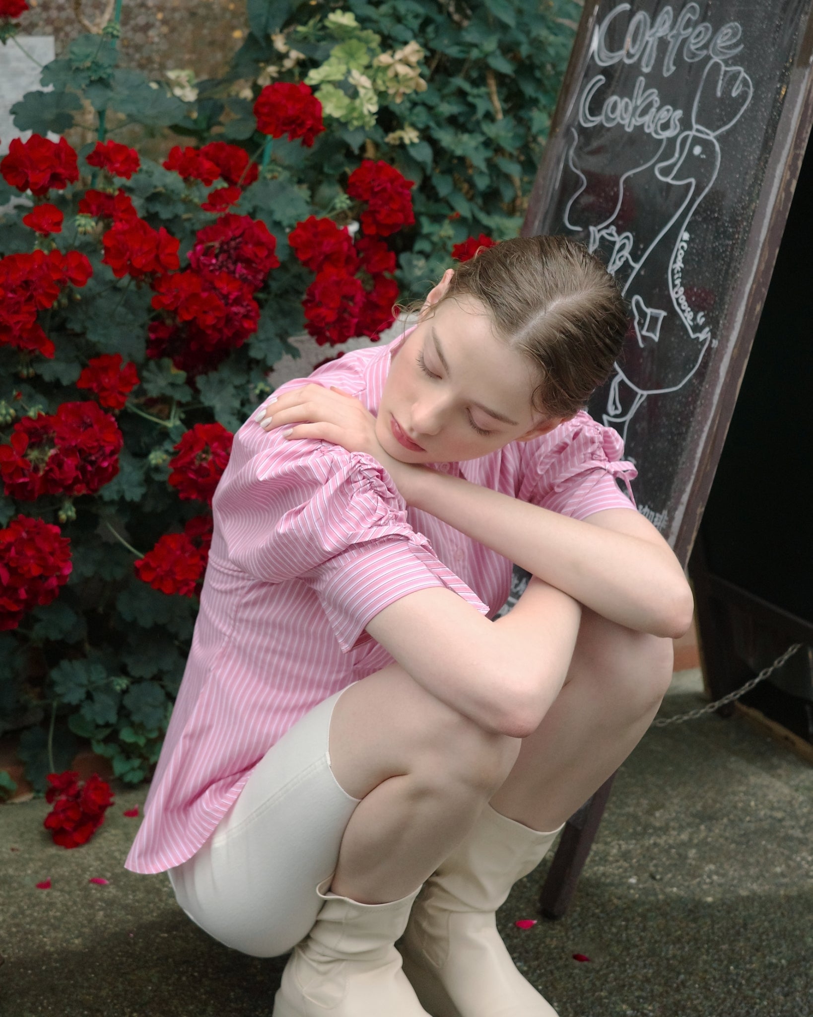 CANDY PUFF STRIPE SHIRT (PINK)