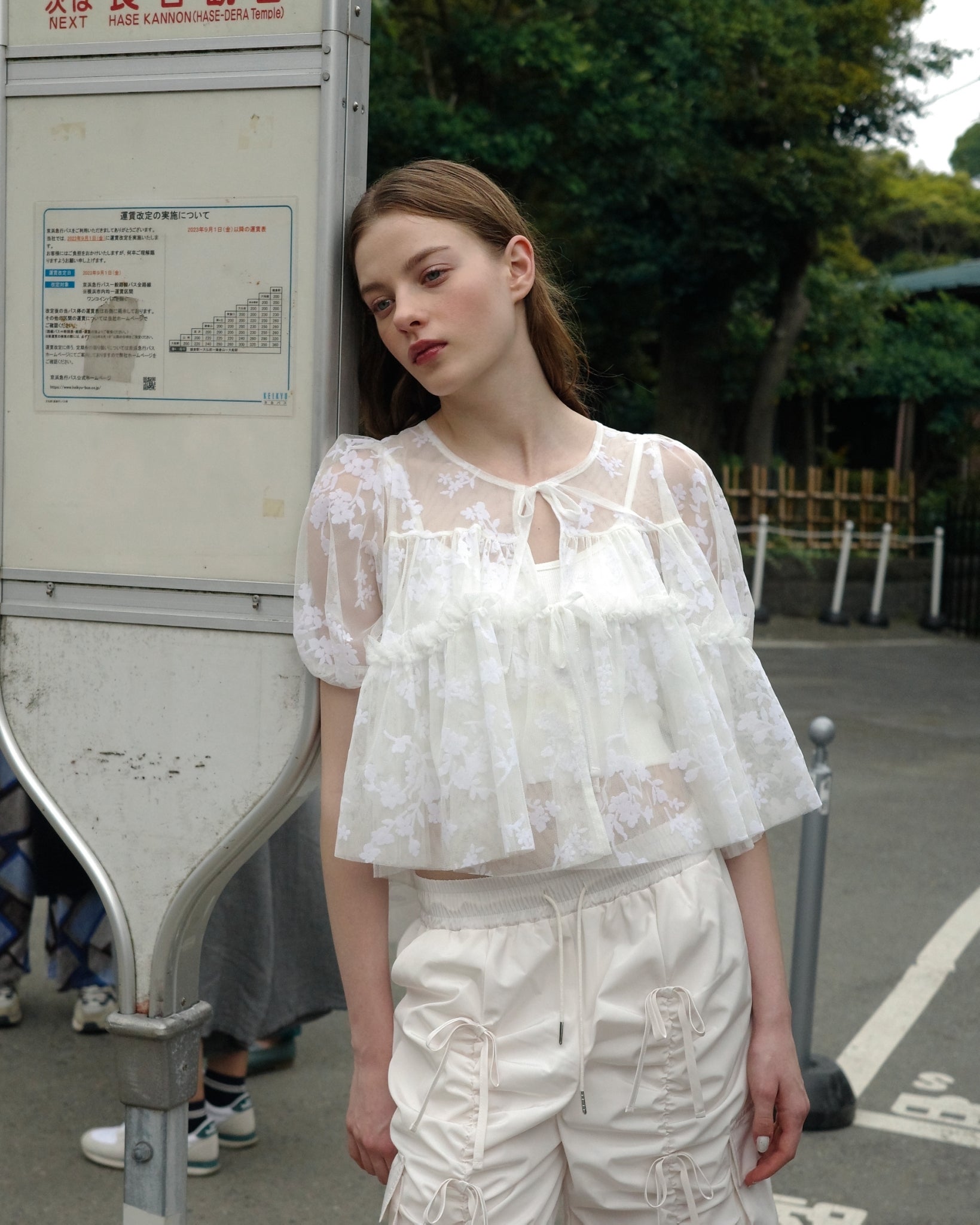 PUFF TIED BOLERO (FLOCKY WHITE)