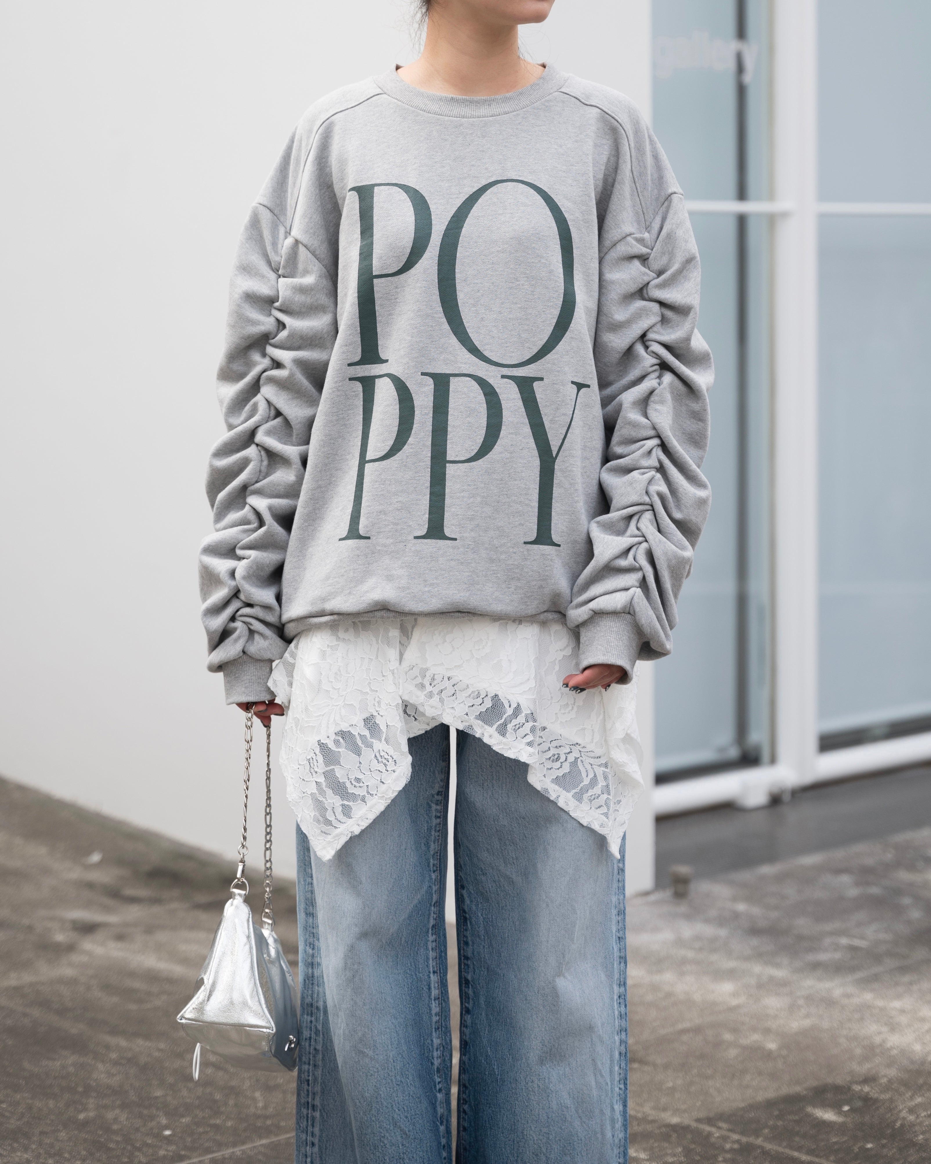 Lace draped wrap skirt