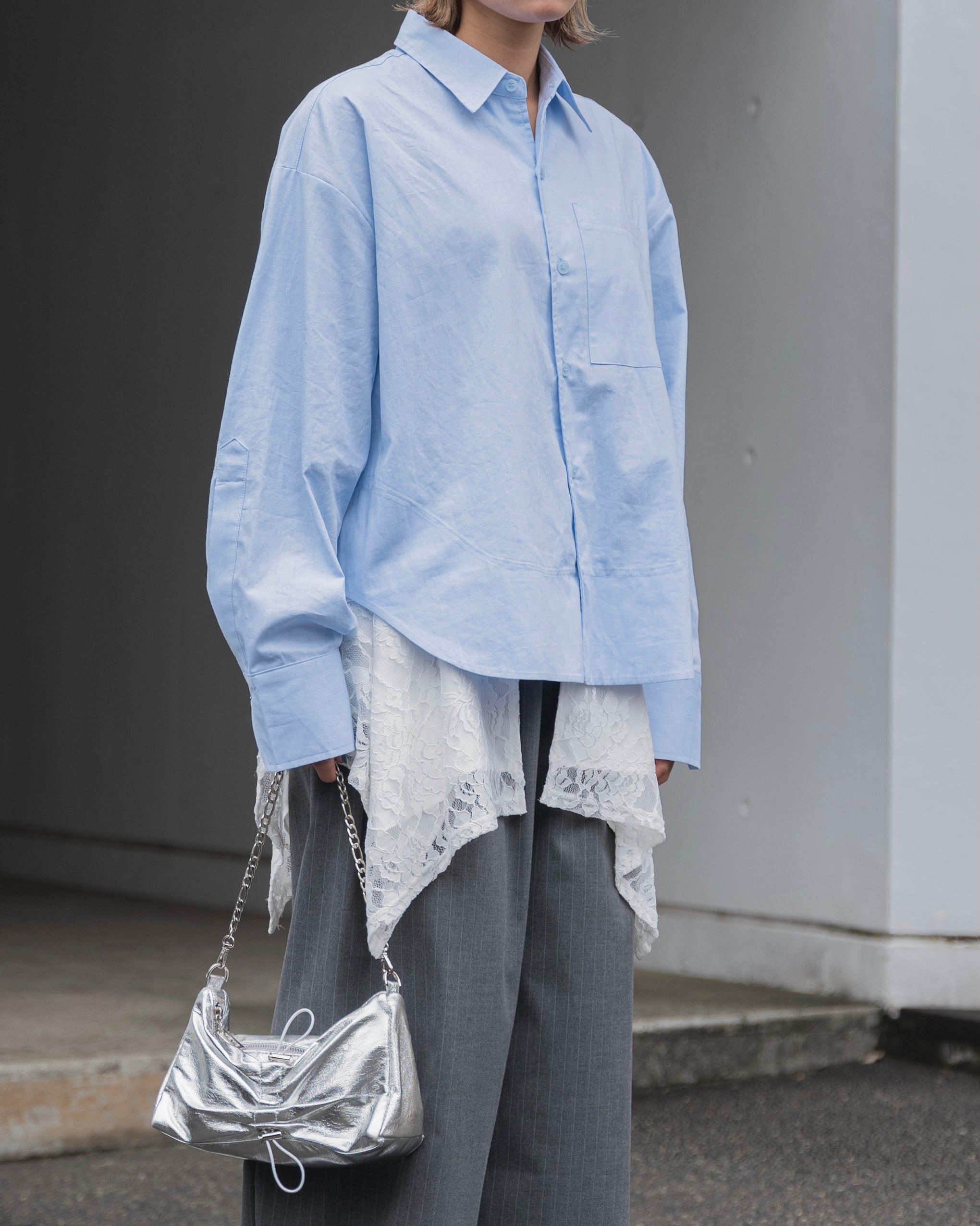 Lace draped wrap skirt