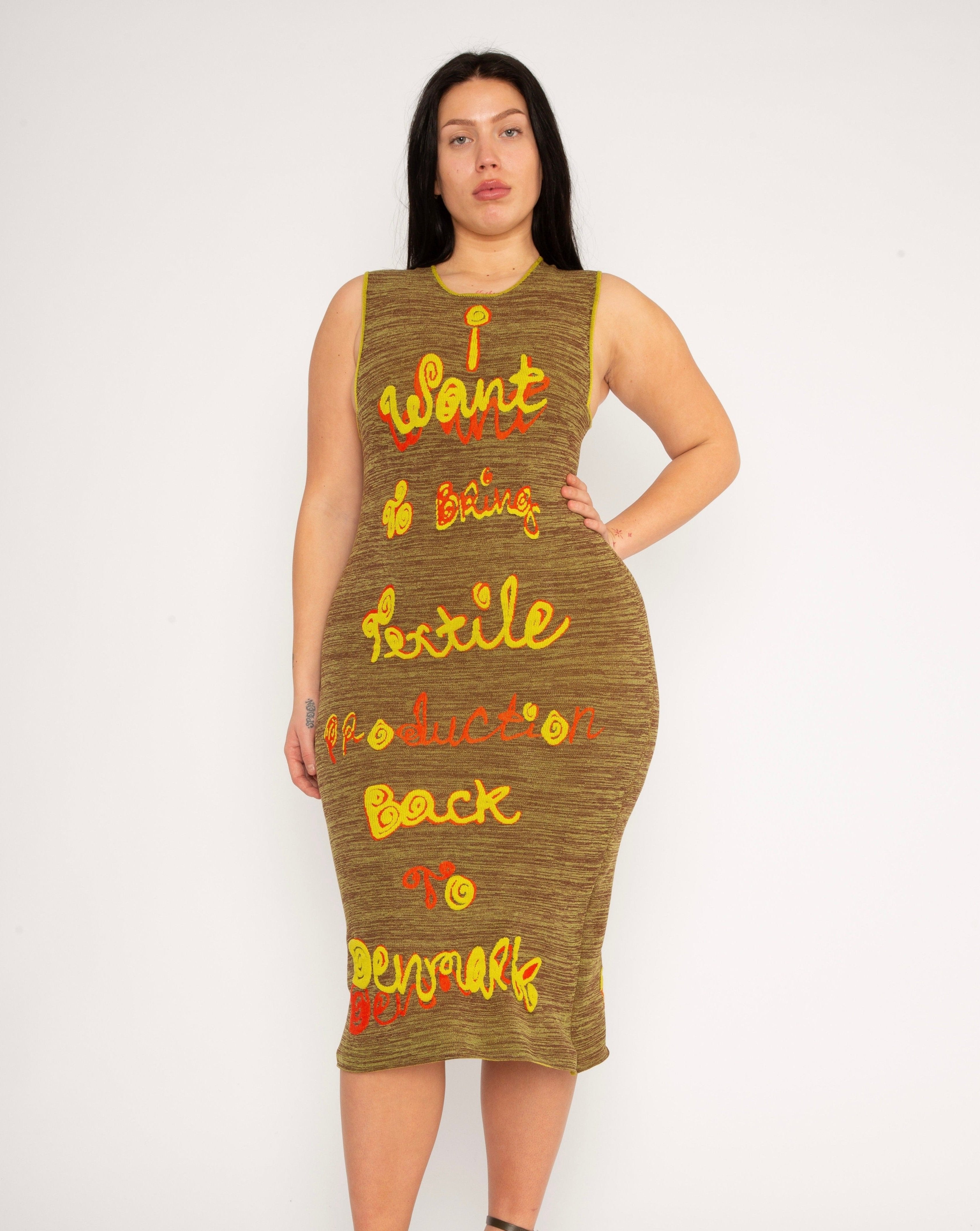 <b>Nadia Wire</b><br>my mission dress (melange brown/yellow)