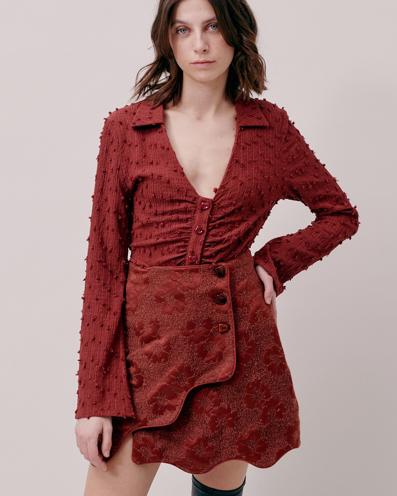 <b>HOFMAN</b> <br>Odettle skirt (mahogany)