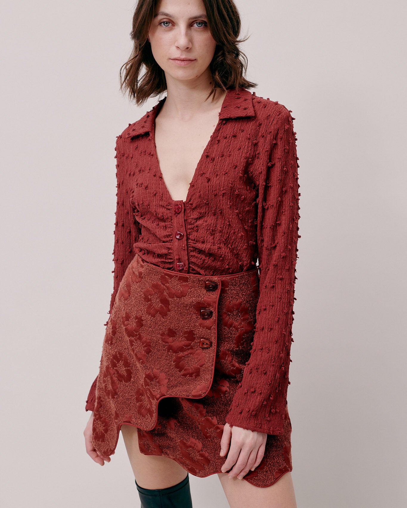 <b>HOFMAN</b> <br>Odettle skirt (mahogany)