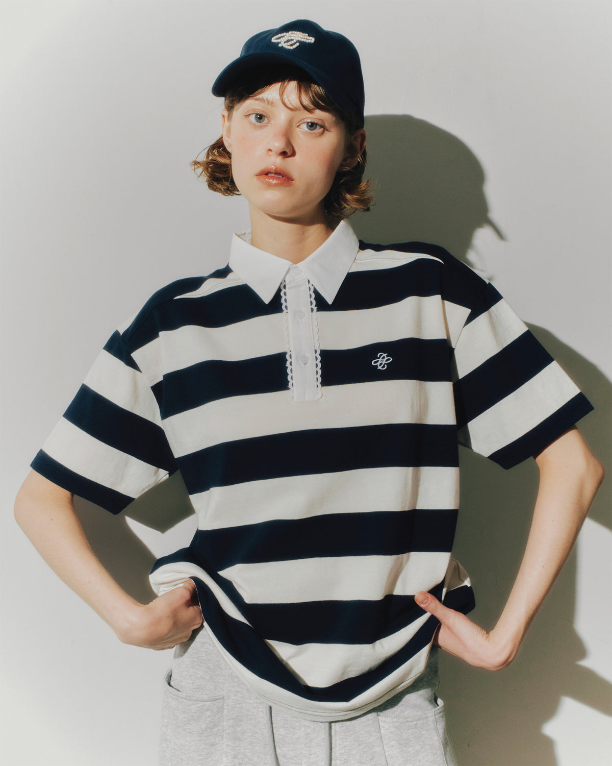 Bibiy. FRANCINE RUGBY TOP ボーダーTシャツ 美品】Bibiy. B. FRANCINE 