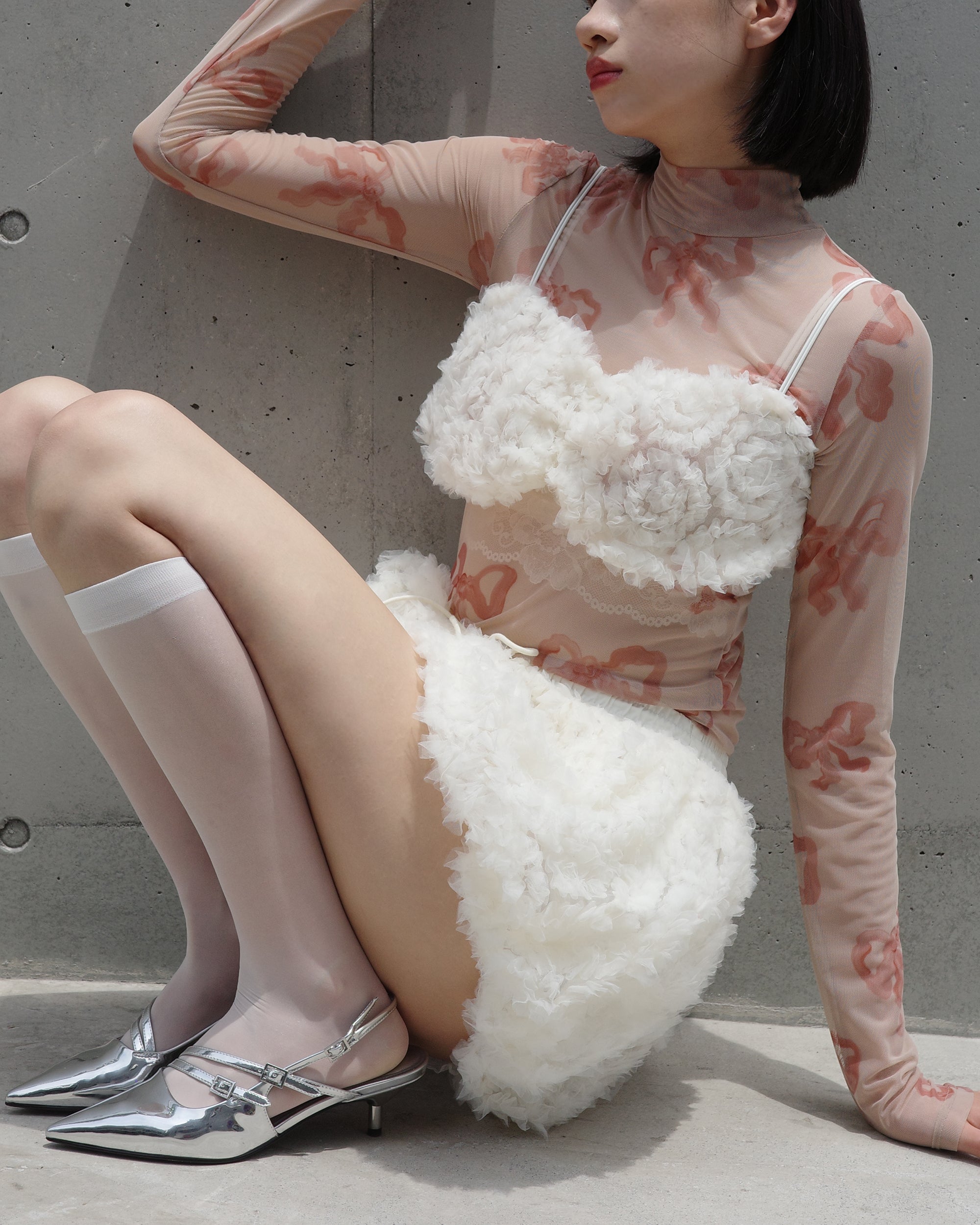 Tulle balloon mini skirt