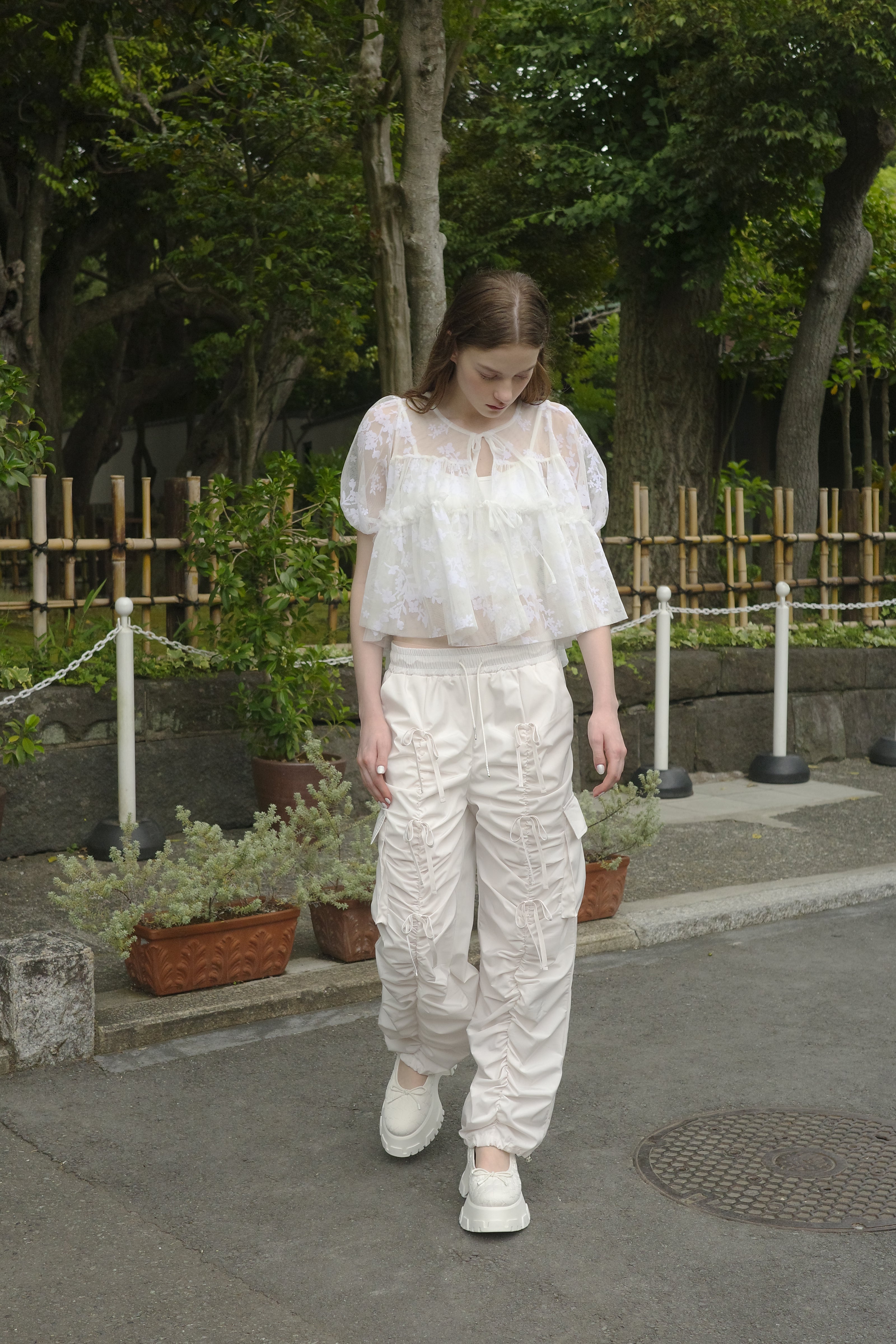 PUFF TIED BOLERO (FLOCKY WHITE)