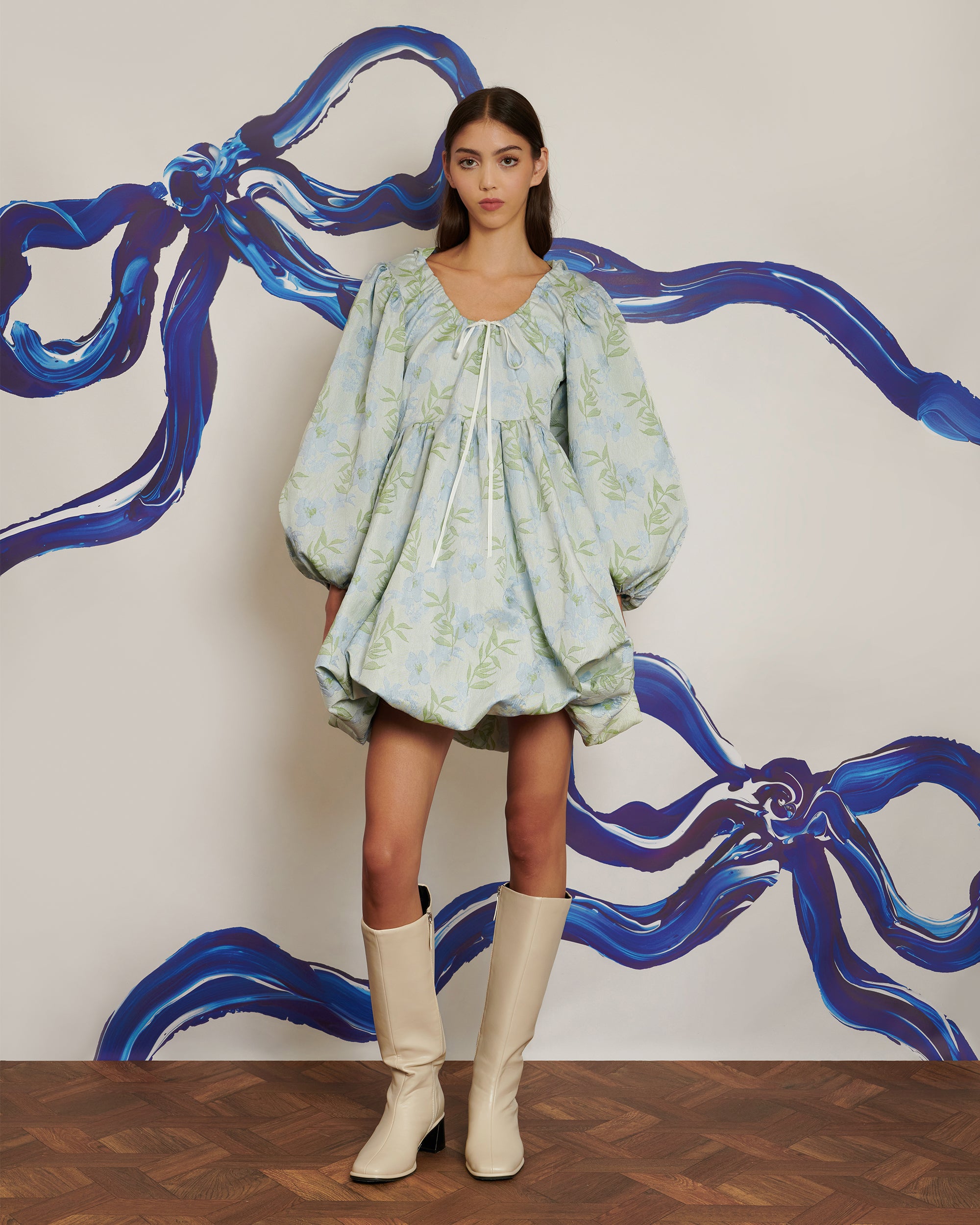 <b>POPPY x sister jane</b><br>Floral Hood Bubble Hem Mini Dress