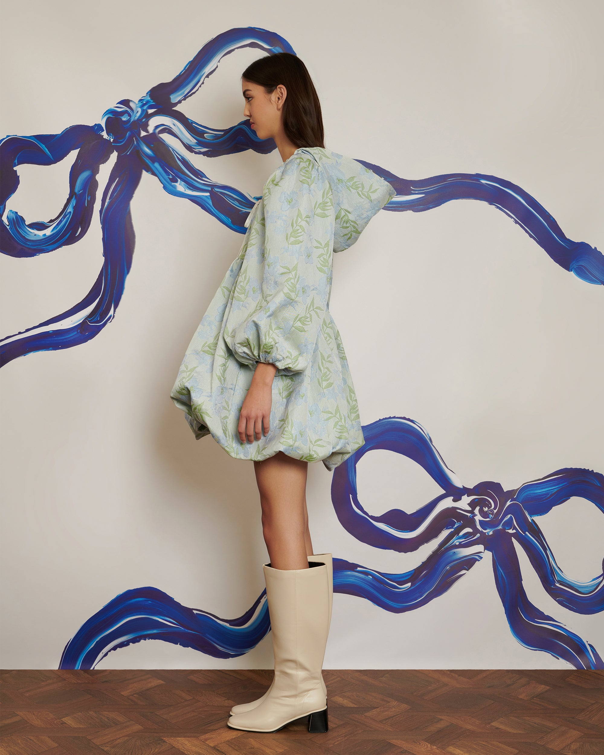 <b>POPPY x sister jane</b><br>Floral Hood Bubble Hem Mini Dress