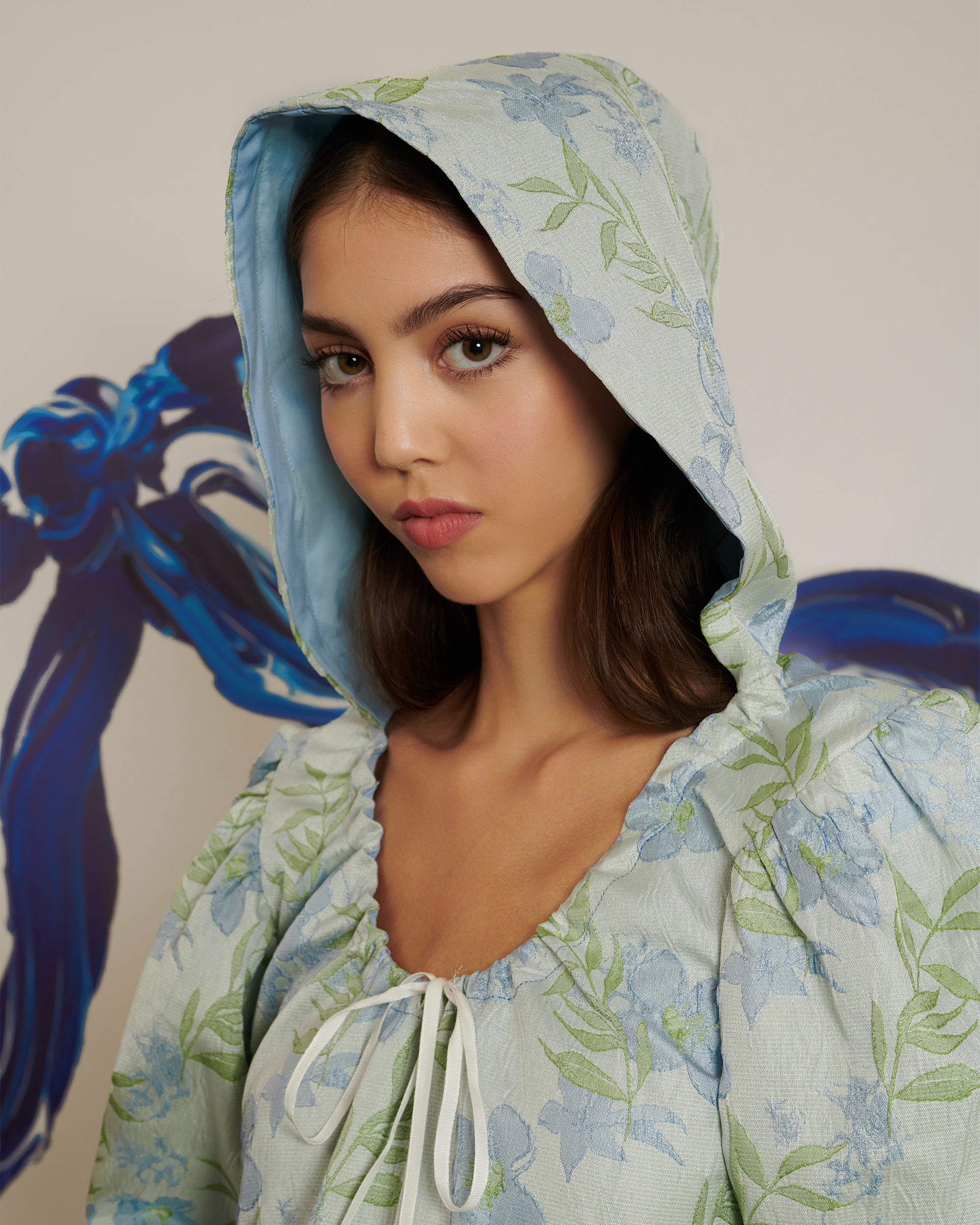 <b>POPPY x sister jane</b><br>Floral Hood Bubble Hem Mini Dress