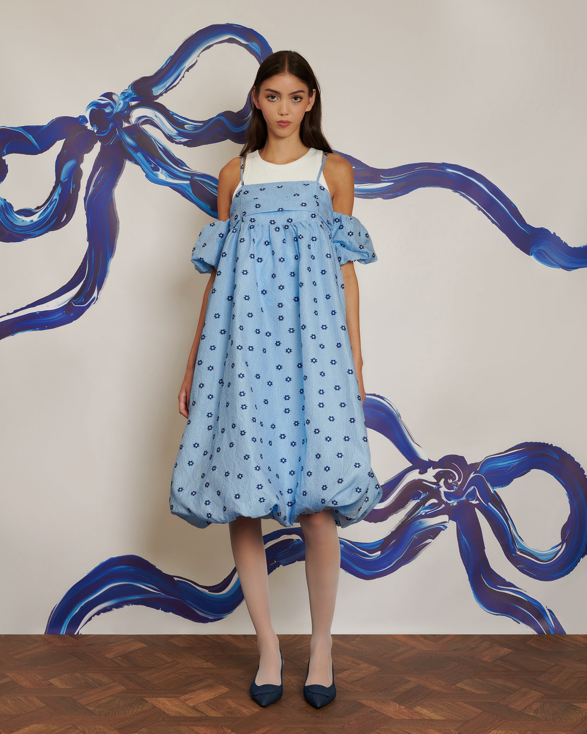 <b>POPPY x sister jane</b><br>Ditsy Daisy Off Shoulders Midi Dress