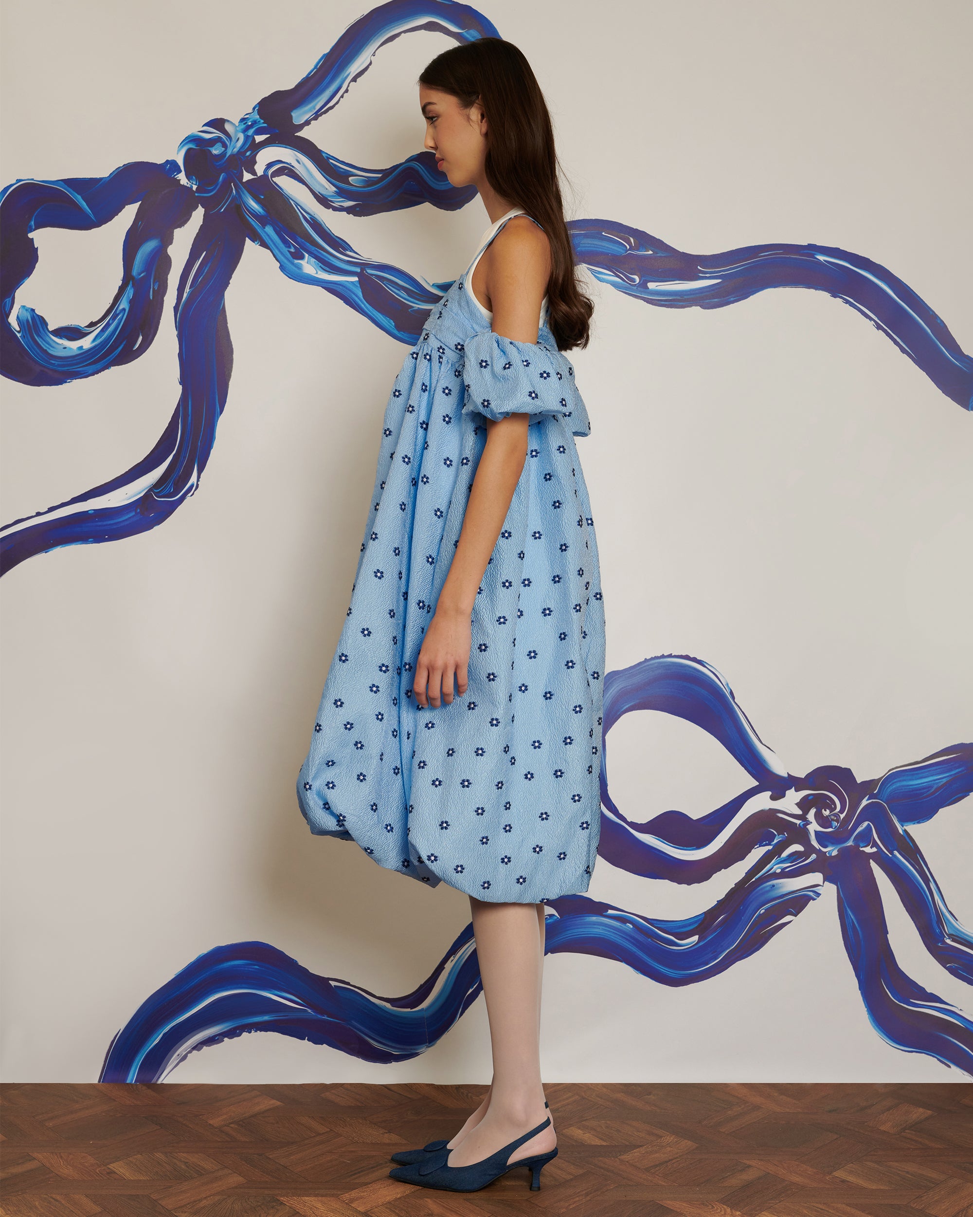 <b>POPPY x sister jane</b><br>Ditsy Daisy Off Shoulders Midi Dress