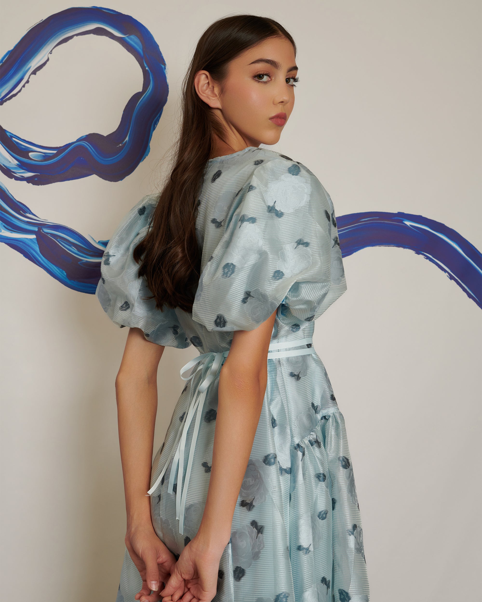 <b>POPPY x sister jane</b><br>Cloud Flowers Jacquard Midi Dress