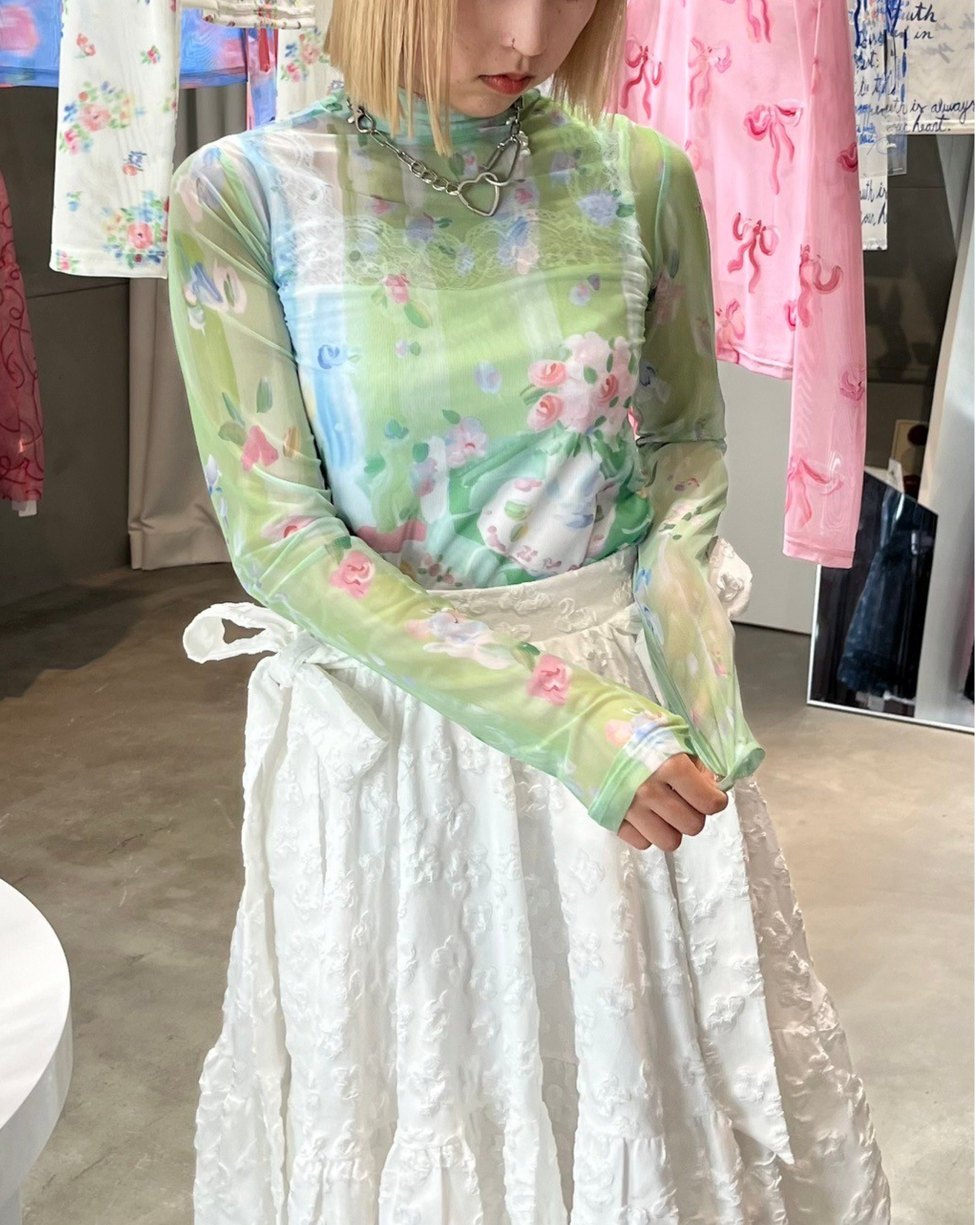 Morning room see-through tops