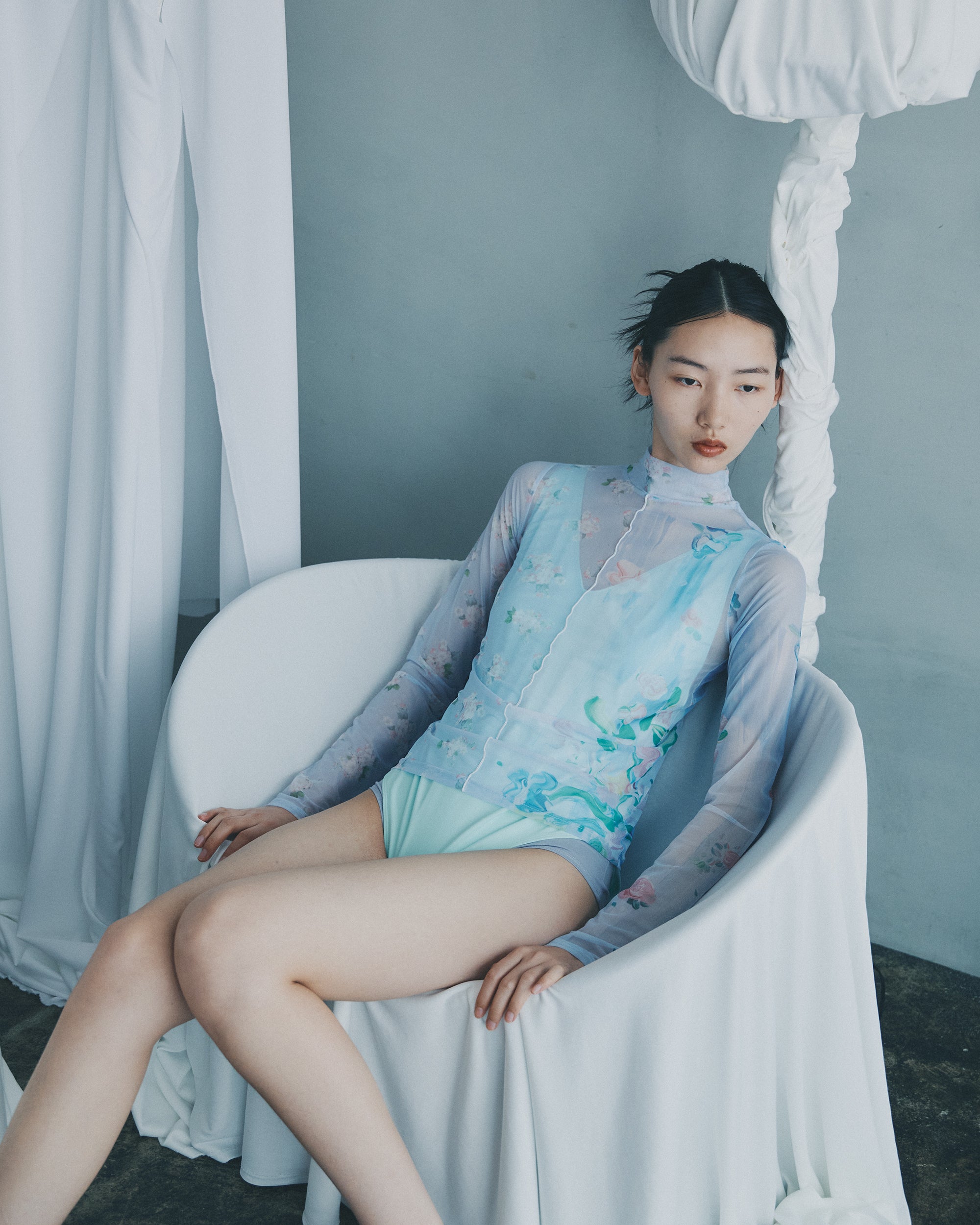 Cherry blossom see-through tops (high neck)