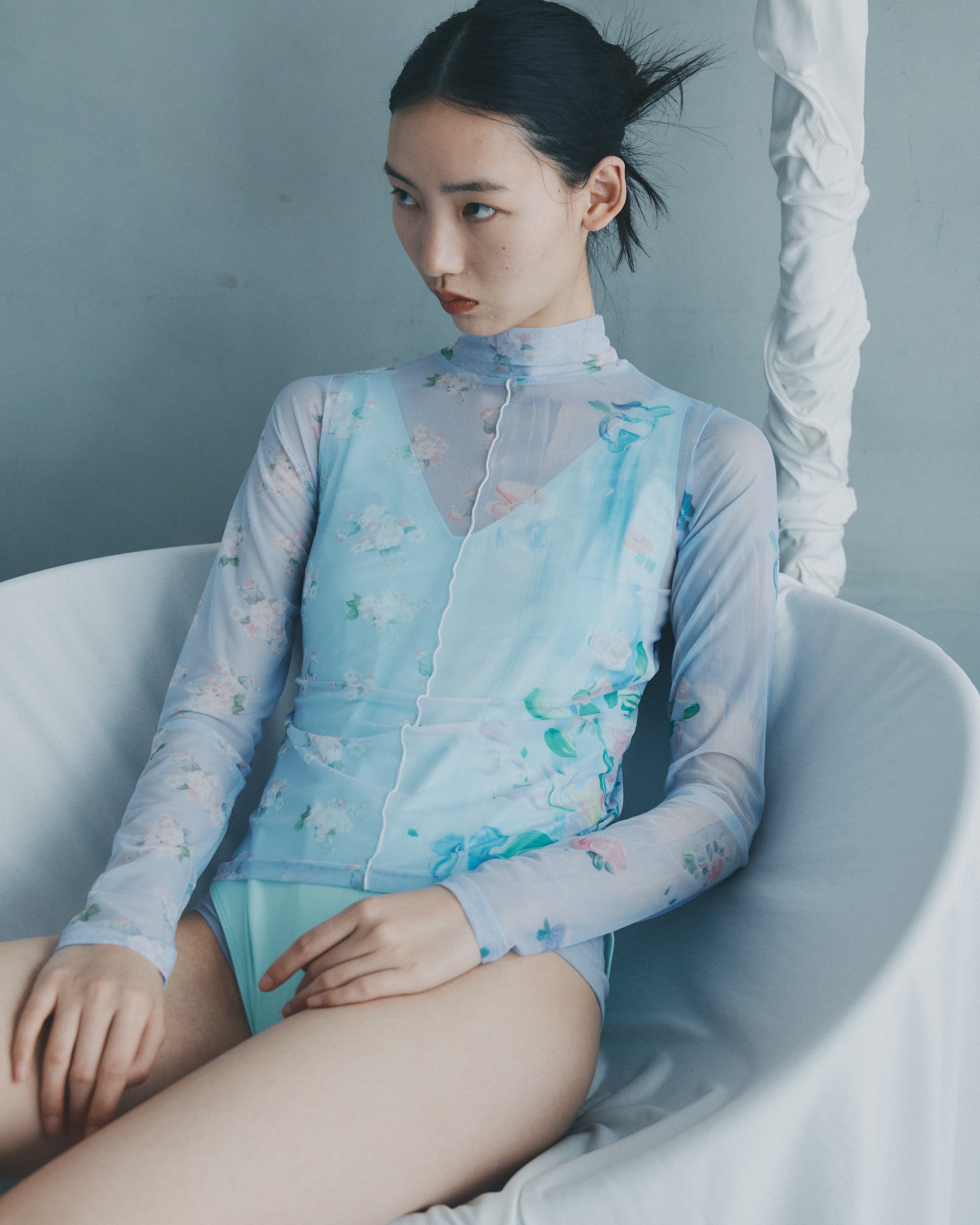 Cherry blossom see-through tops (high neck)