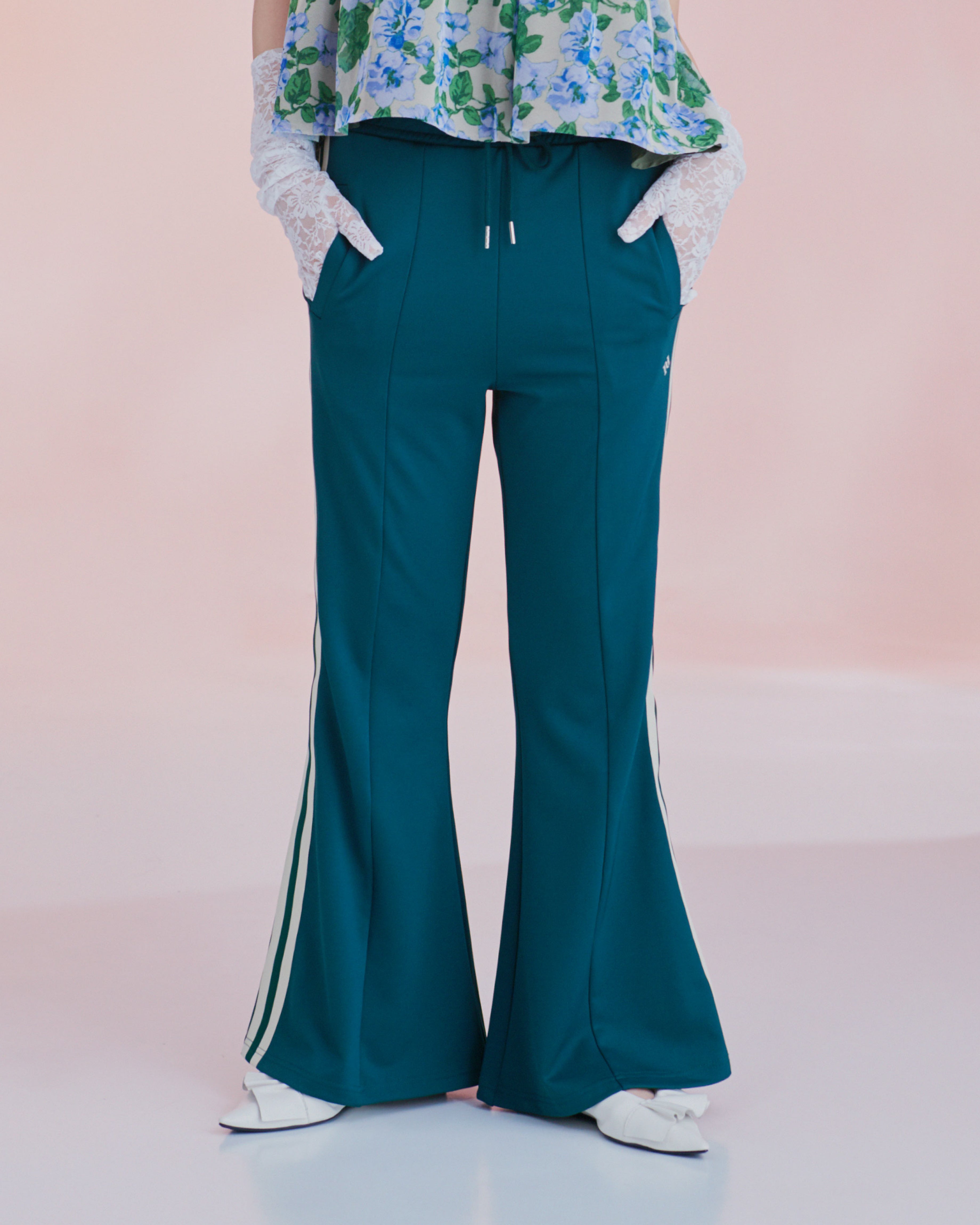 Jersey flare pants (Green) – POPPY