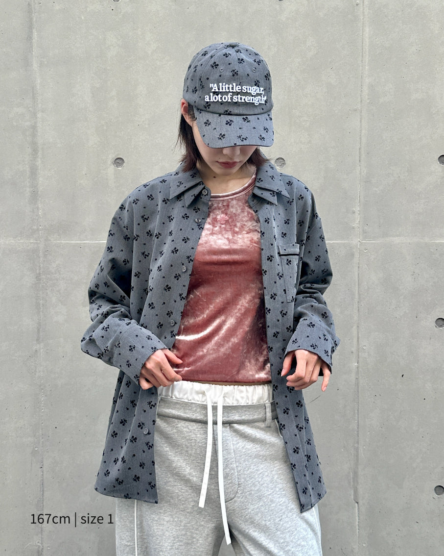 Double color flocky shirt