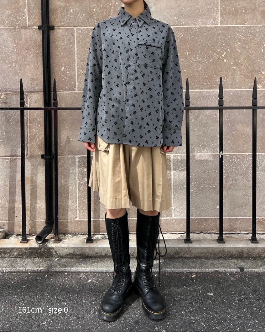 Double color flocky shirt