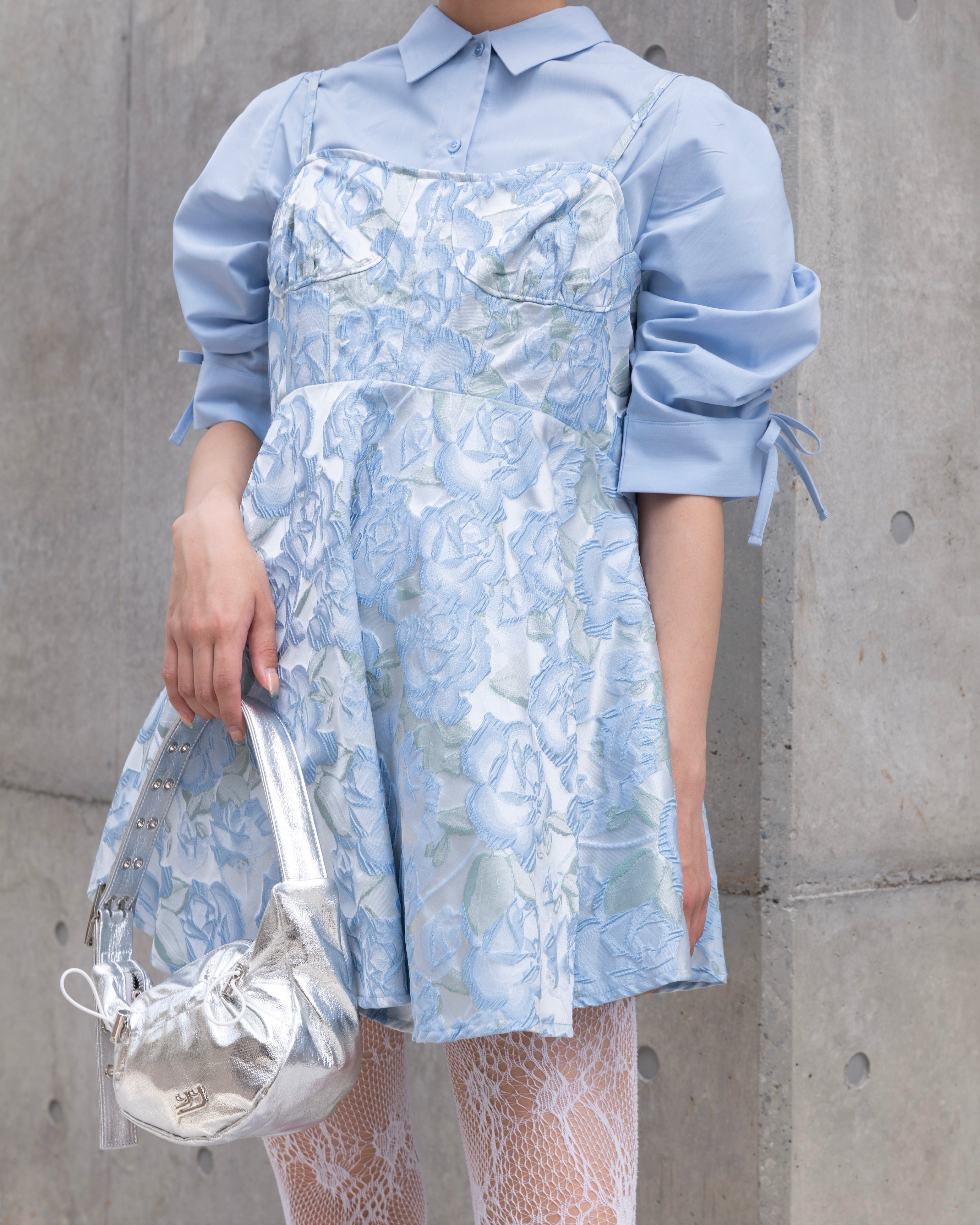 CANDY PUFF SLEEVE SHIRT(BLUE)