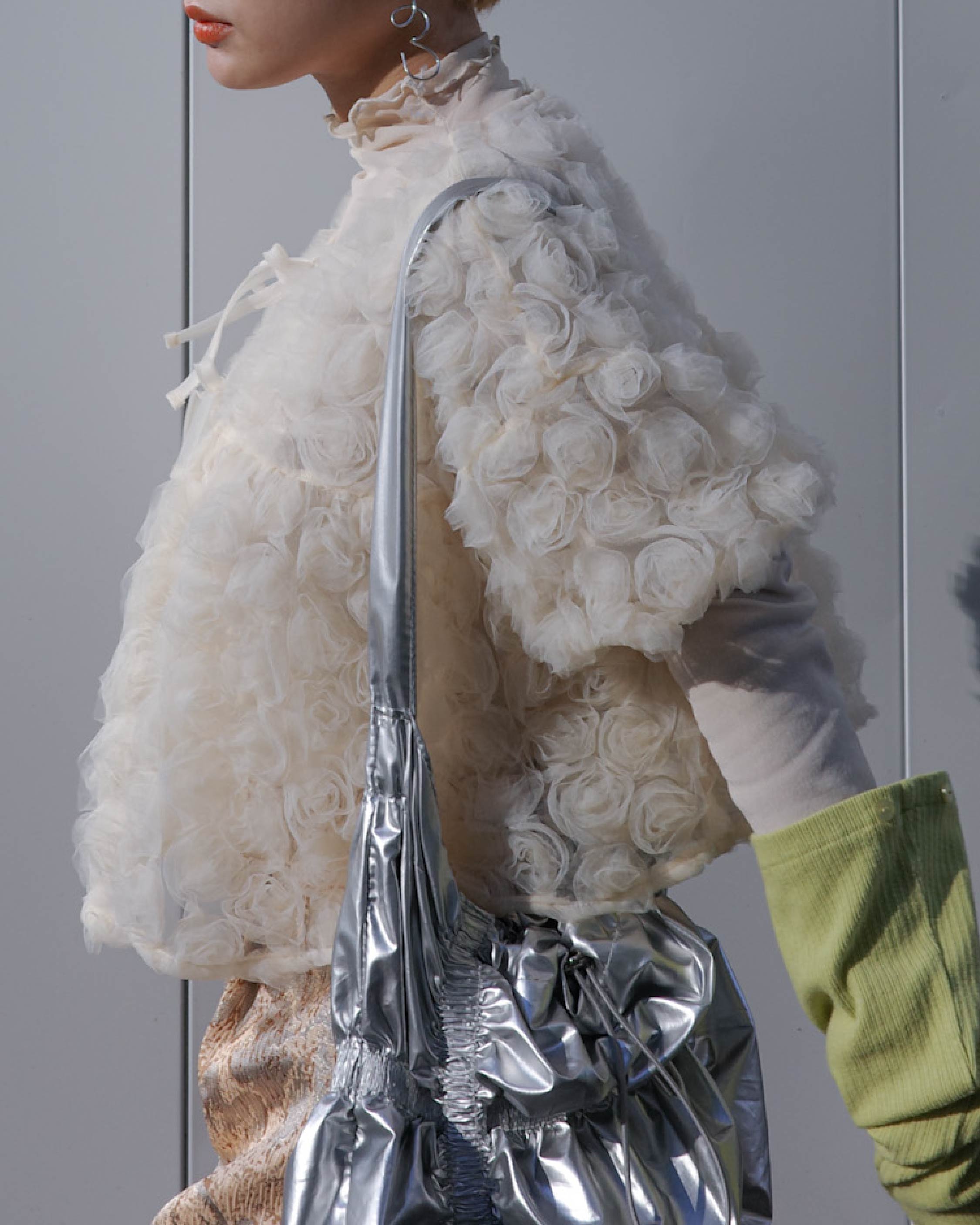 flower balloon tulle bolero (cream)