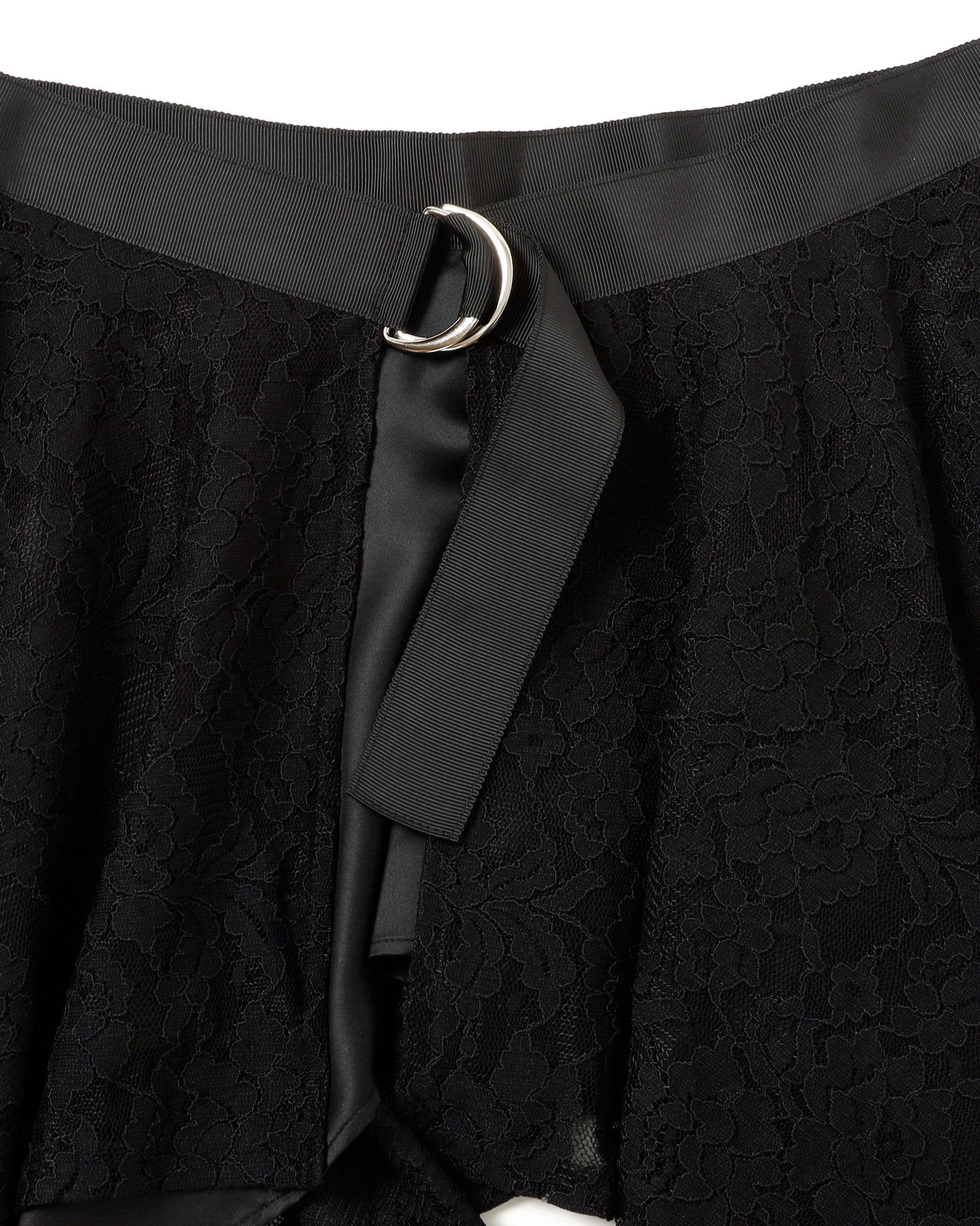Lace draped wrap skirt (black)