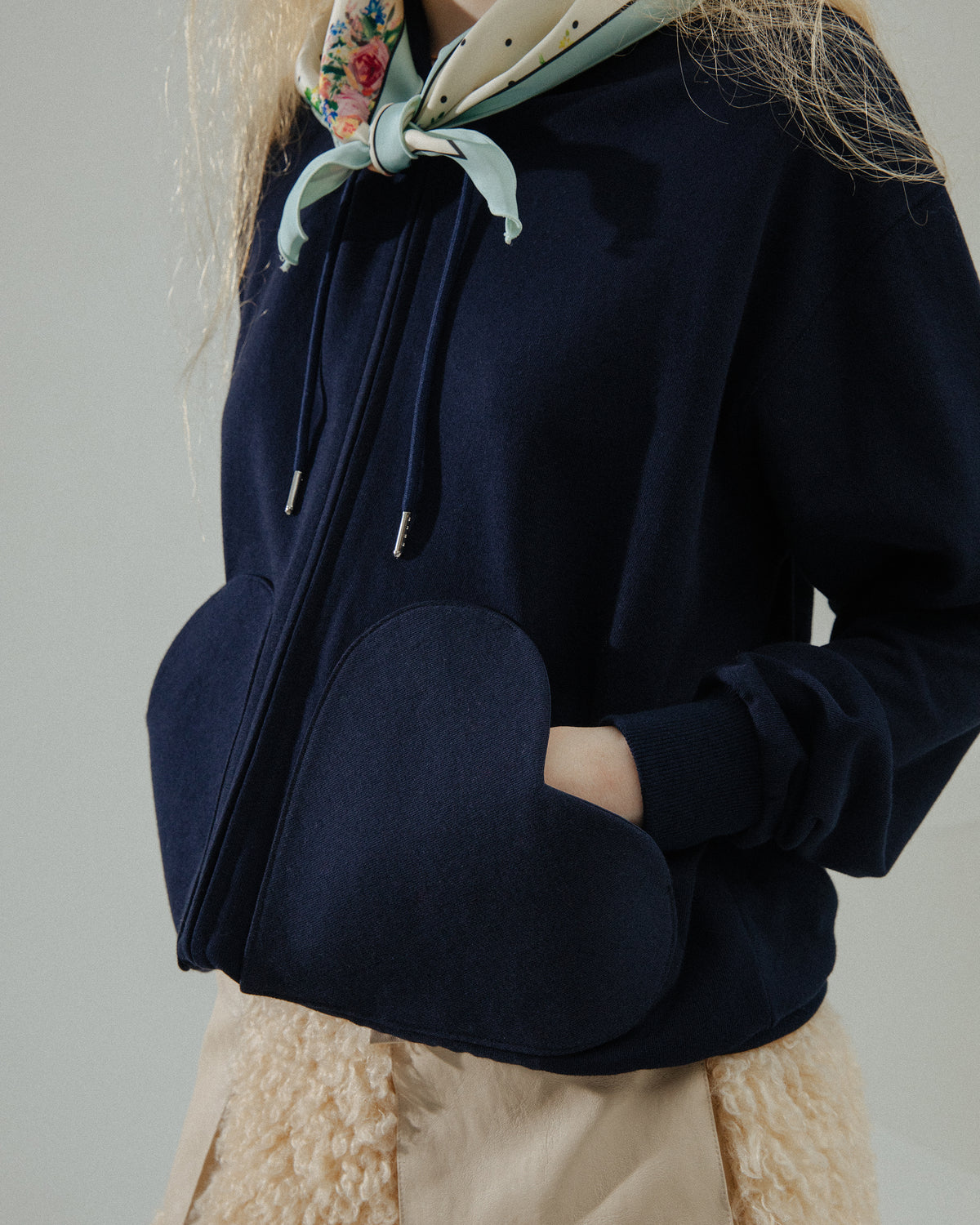 Double heart pocket hoodie