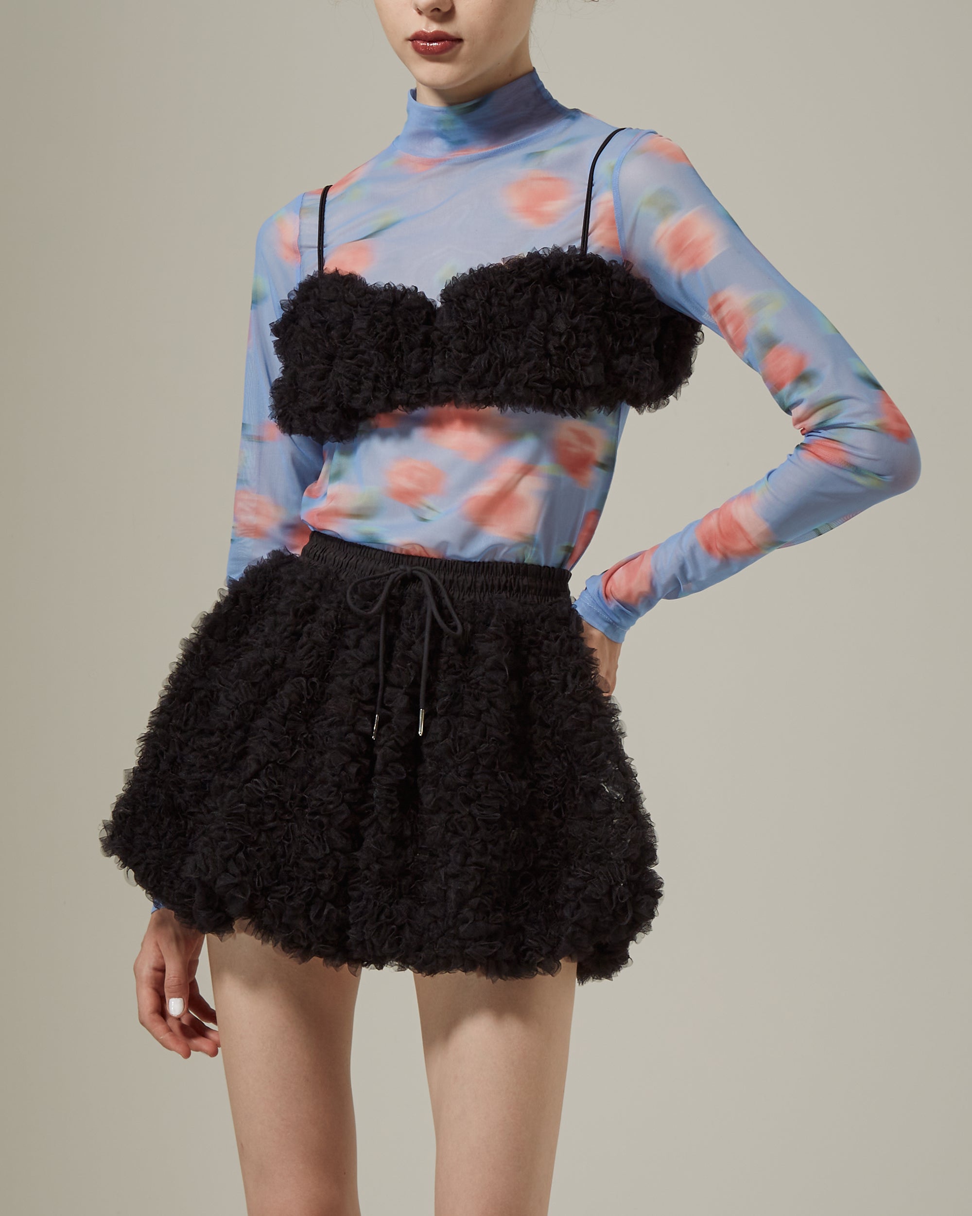 Tulle balloon bustier (black)