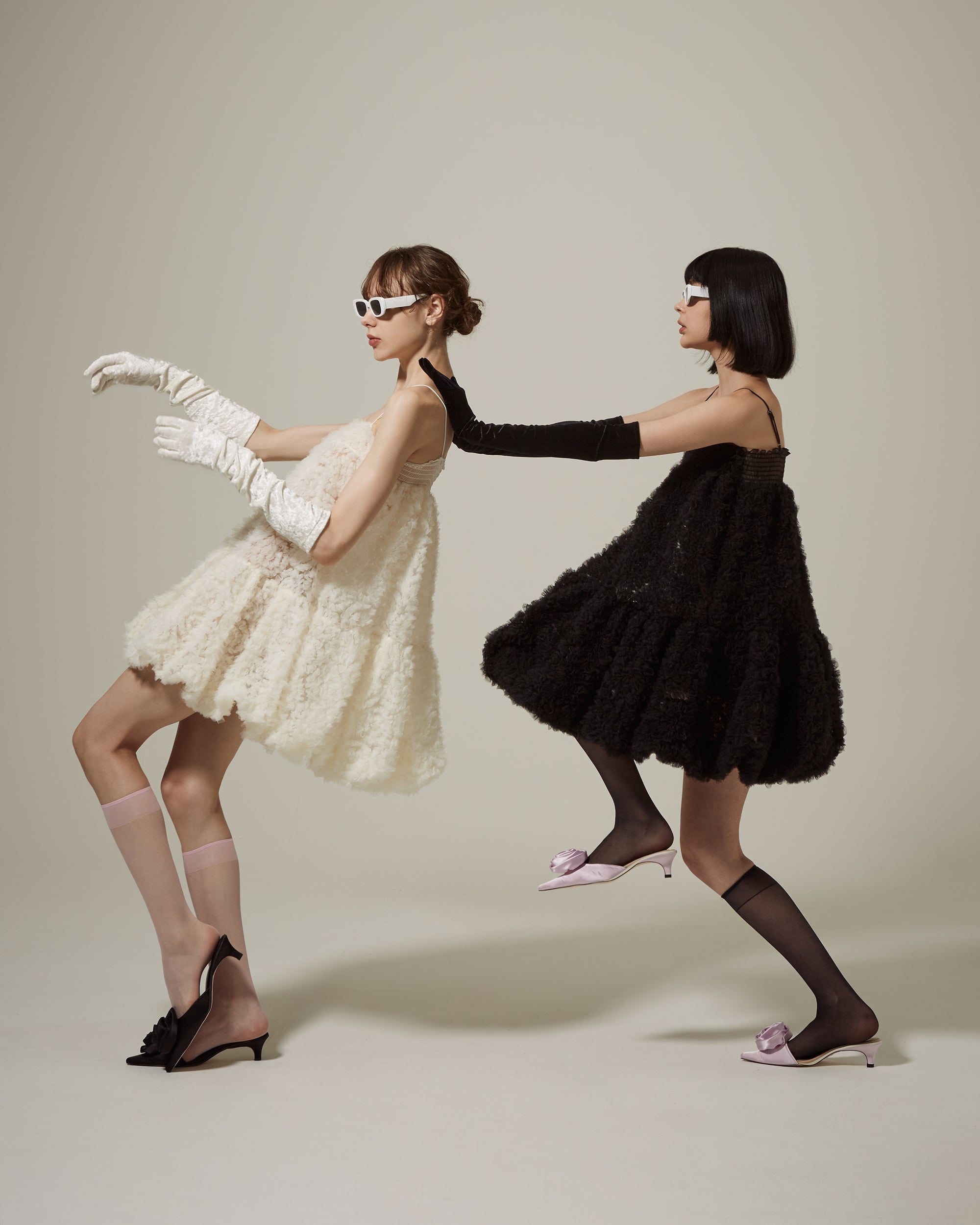 Tulle balloon tunic (black)