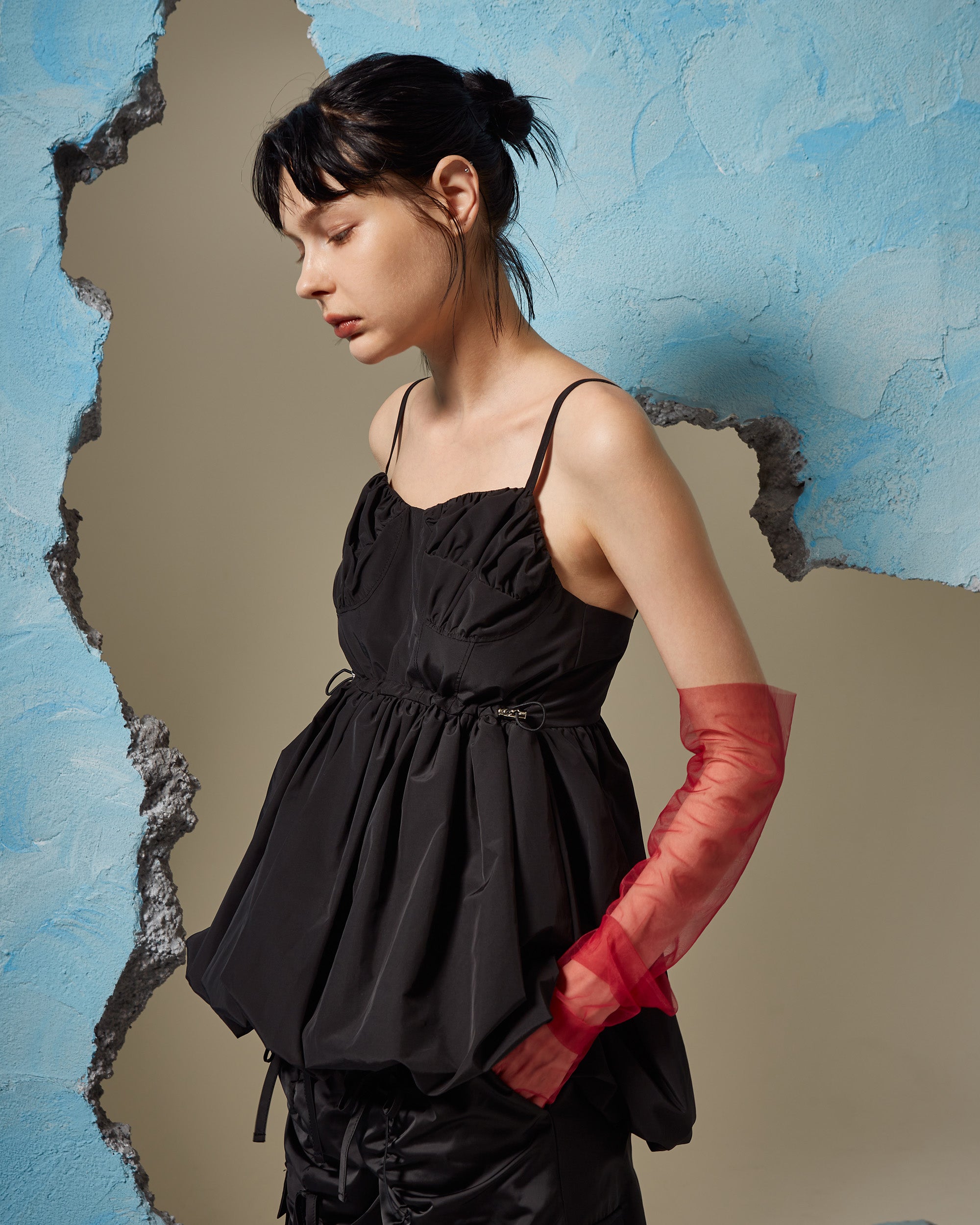 Balloon cami tunic (black)