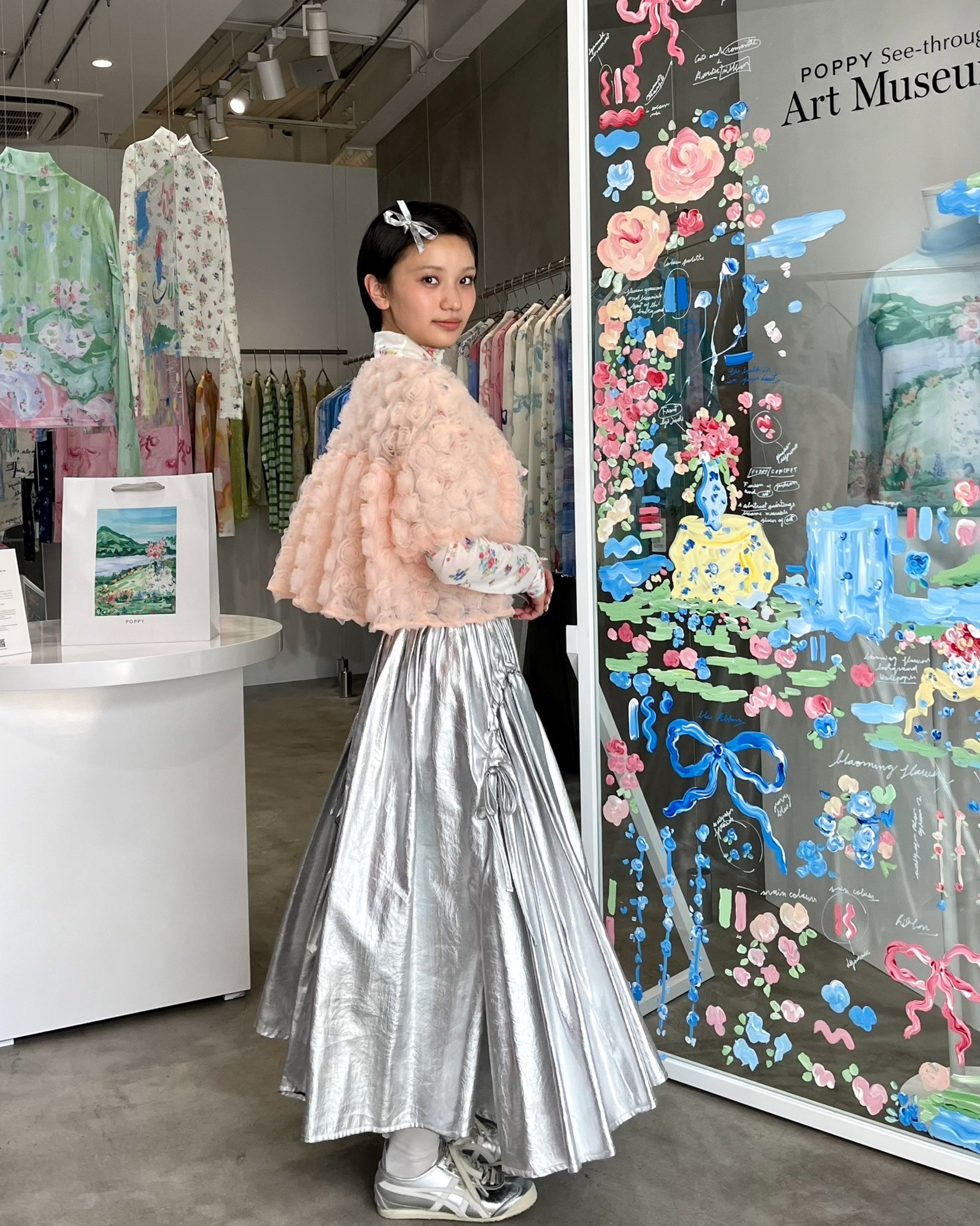 flower balloon tulle bolero (pink)