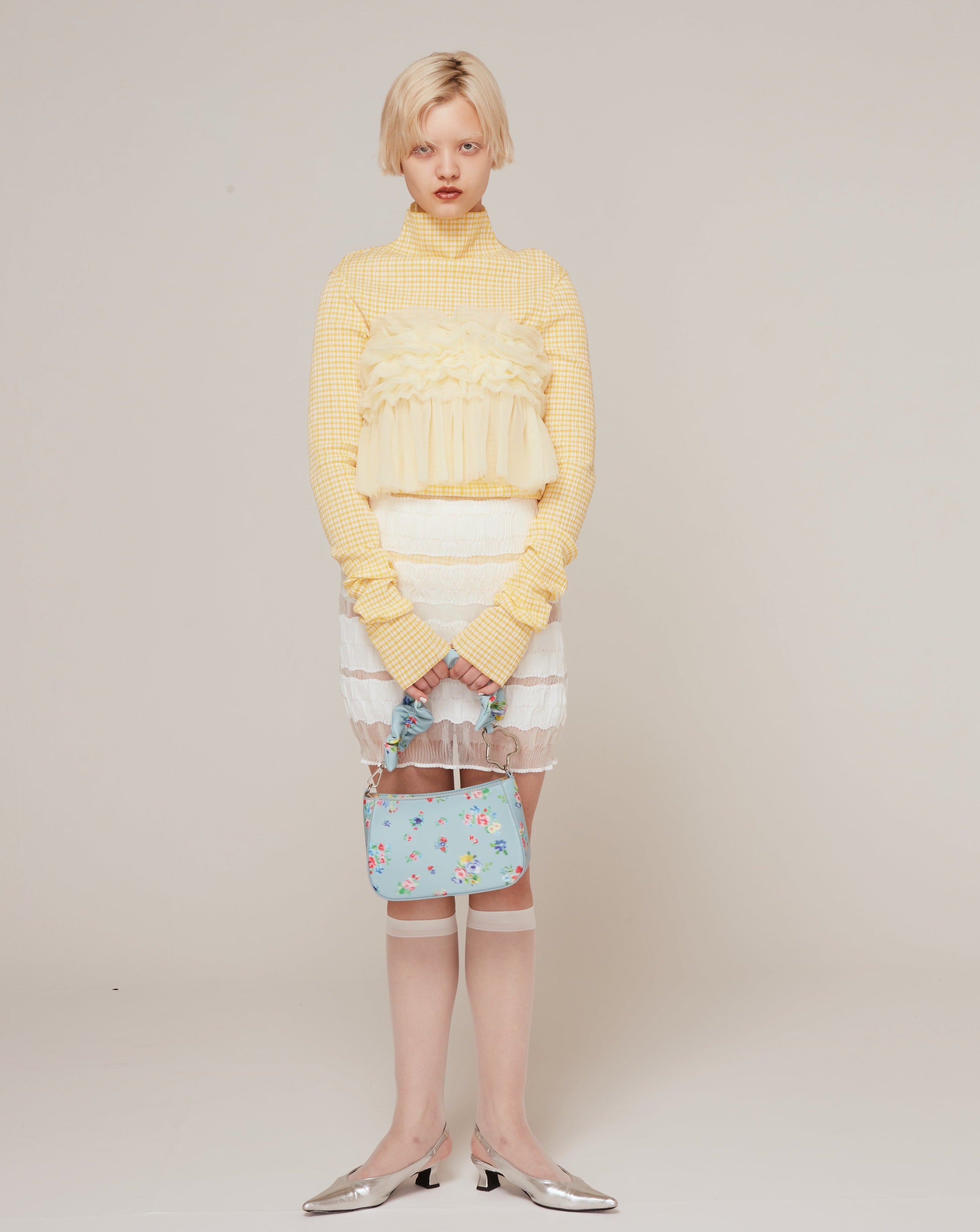 <b>Nadia Wire</b><br>Mini Bubble Skirt / White