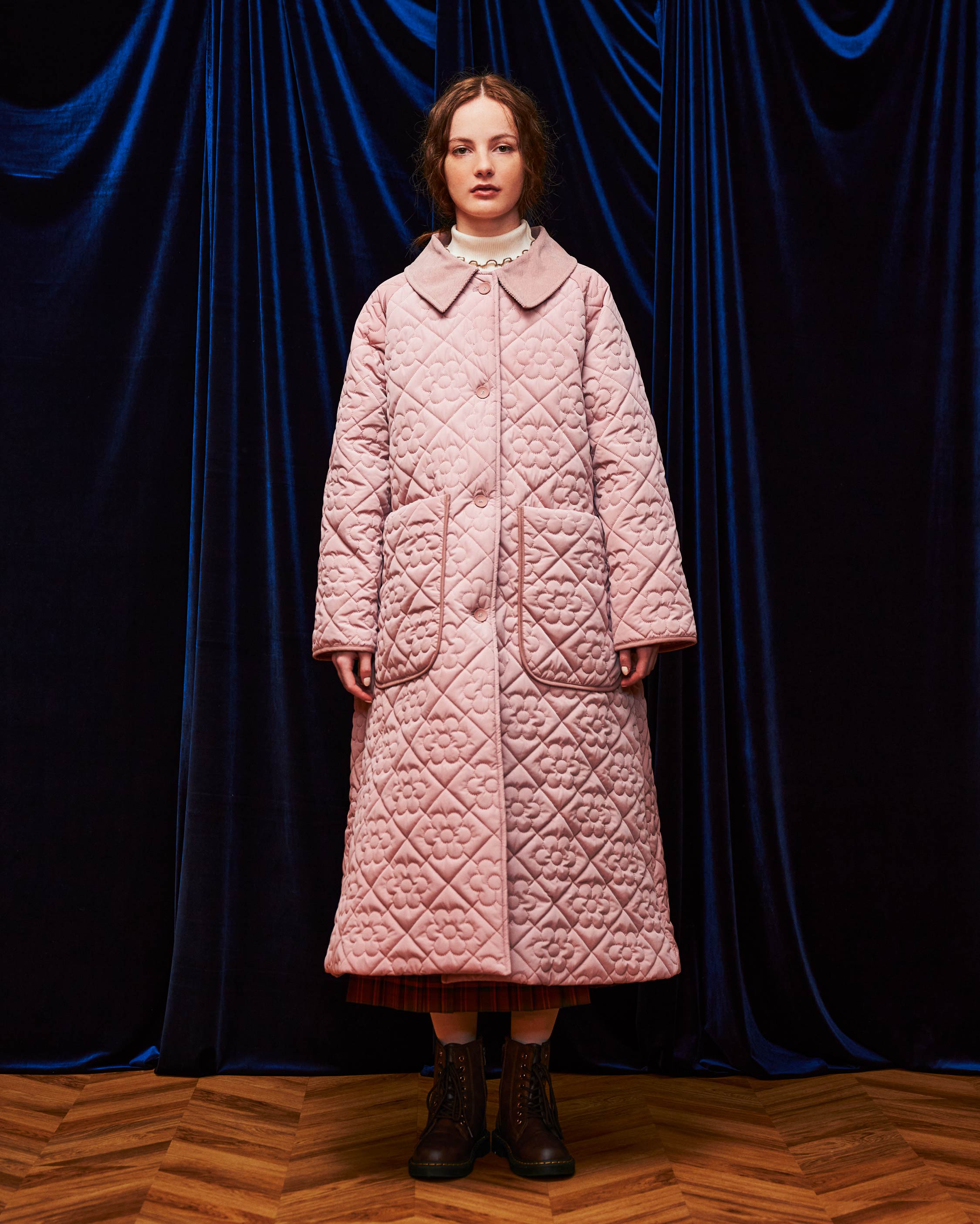 Flower quilting coat (Pink) – POPPY